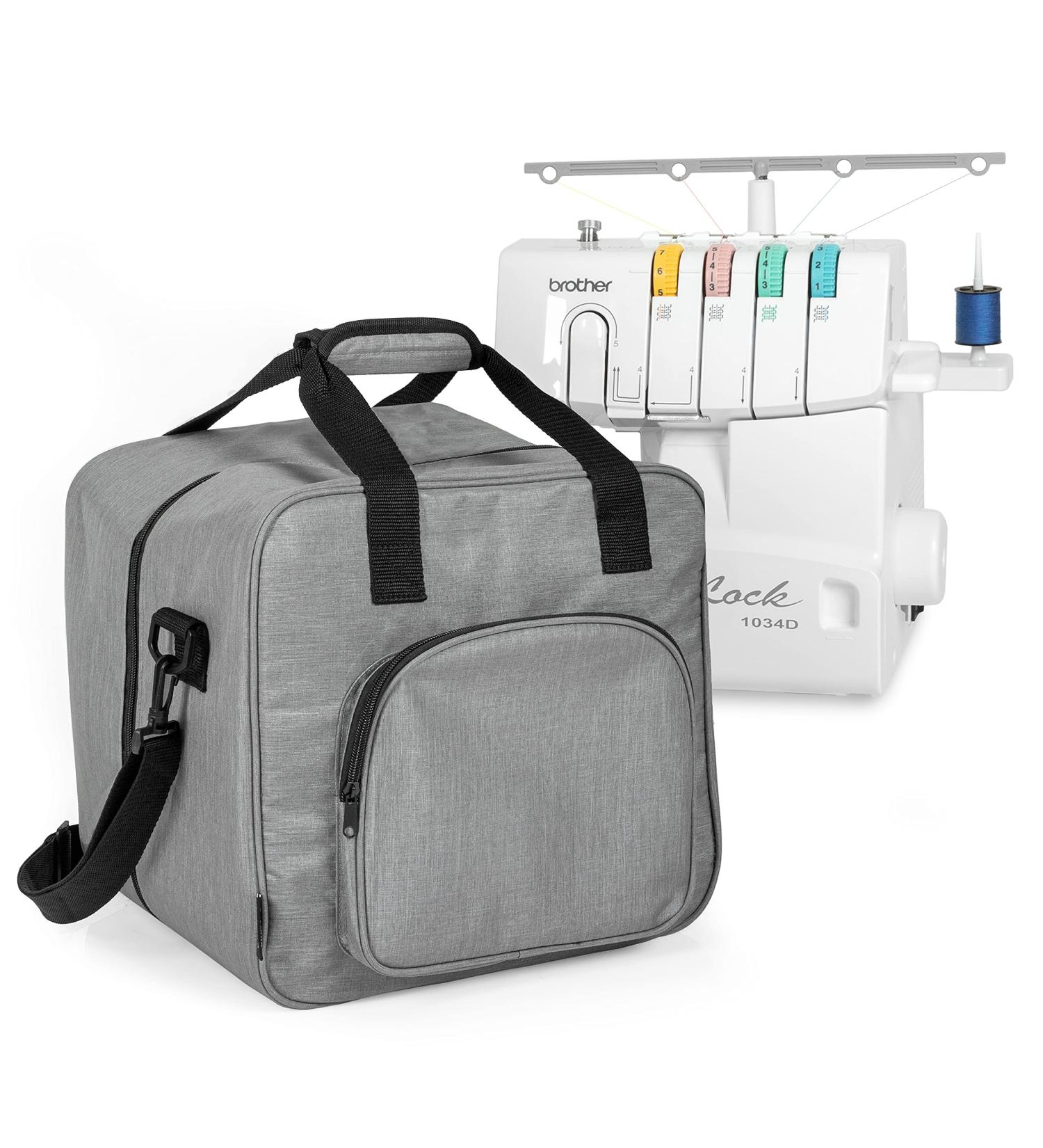 Crutello Universal Sewing Machine Case - Serger Carrying Bag with Storage Pockets - 13.75 x 12 x 13.5 Gray - Buy Online on SooperMarket.com