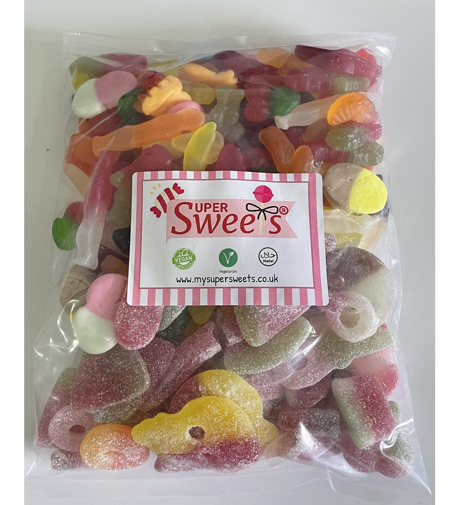 Super Sweets Vegan Sweet Sour and Fizzy Jelly Sweet Assortment 500g