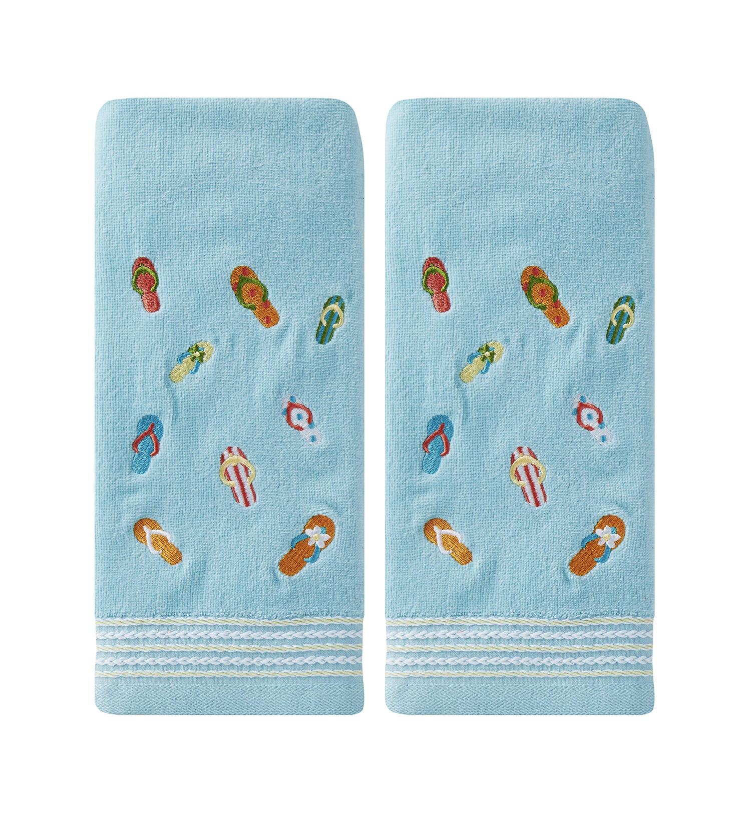 SKL HOME Flips & Flops 2 Pc Hand Towel Set - Blue | Saturday Knight Ltd - Buy Online on SooperMarket.com