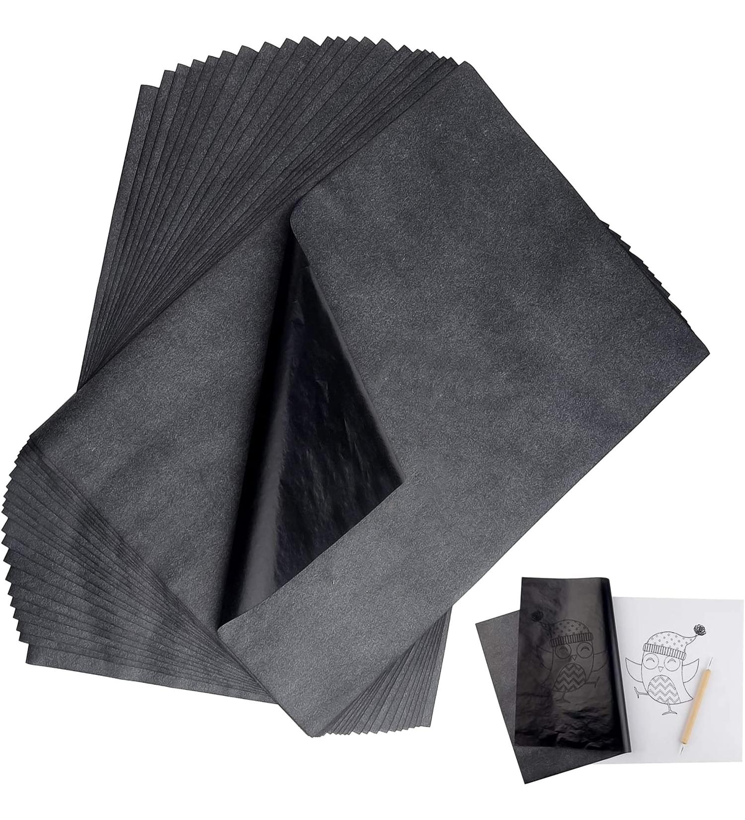 Paperzoid 30-Pack Carbon Paper for Tracing Patterns and Sketches - 8.5x11 Inches (A4 Size) Black - Premium Quality - Buy Online on SooperMarket.com
