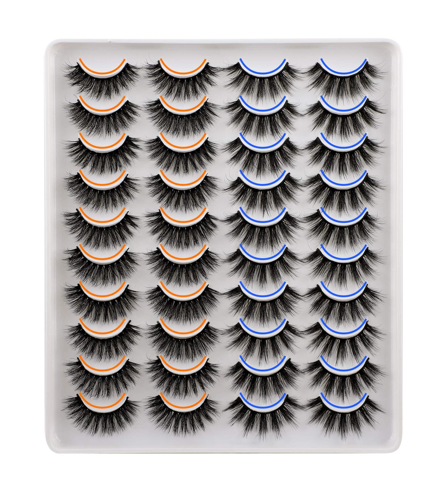 JIMIRE 20 Pairs Mixed Fluffy & Natural Volume False Eyelashes - Wispy Faux Mink Lashes Pack - Buy Online on SooperMarket.com