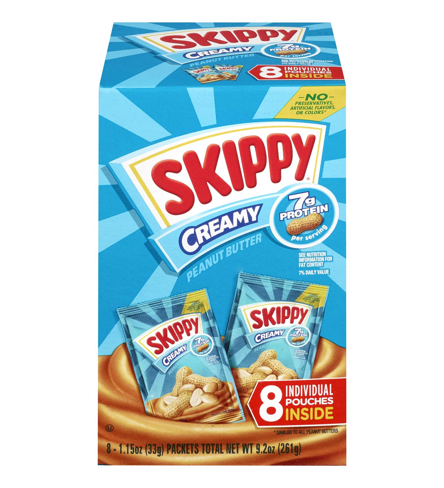 SKIPPY Creamy Peanut Butter Squeeze Packs - 1.15 oz, 8 Pack - Convenient Individual Portions - Buy Online on SooperMarket.com