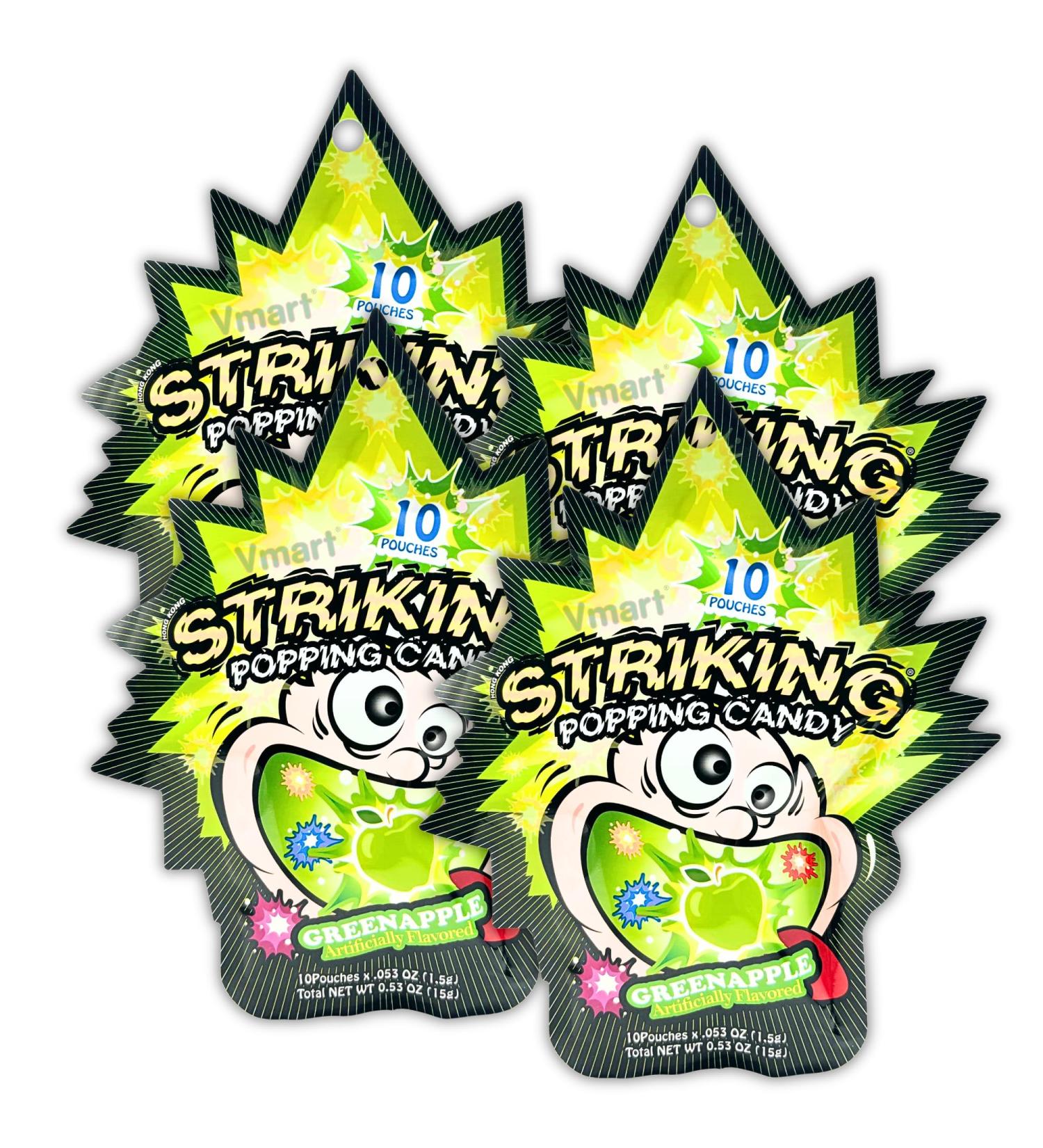 Striking Popping Candy Green Apple Flavour 15g (Pack of 4) - Buy Online on SooperMarket.com