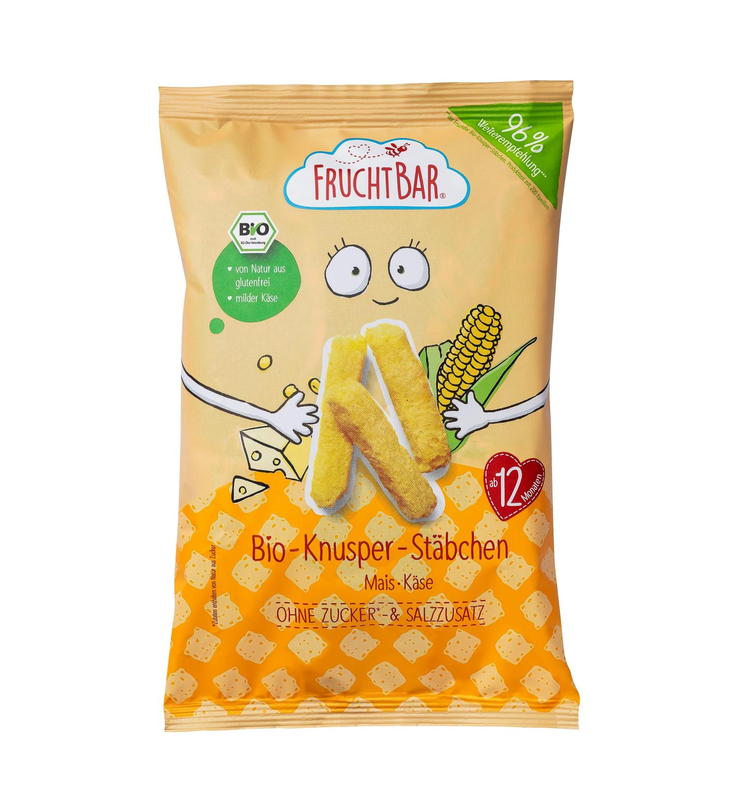Fertile Organic Crispy Sticks with Corn & Cheese - 8-Pack Sugar & Salt-Free Snack for Babies 12+ Months & Kids 8 x 30g - Buy Online on SooperMarket.com