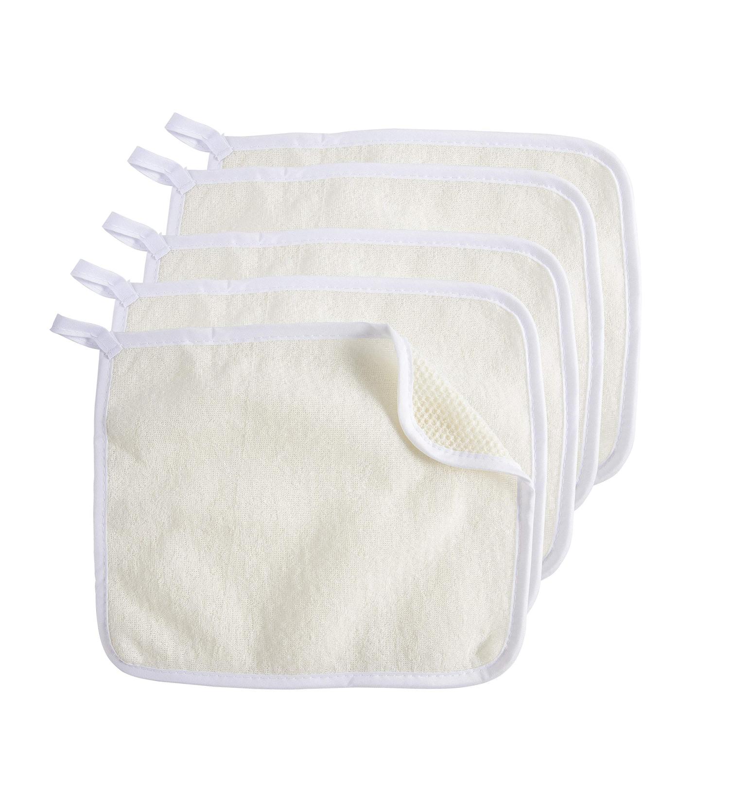 Exfoliating Face and Body Wash Cloths 5-Pack - Dual-Sided Soft Weave Bath Cloths for Shower and Massage - Best Skin Care Exfoliating Scrub Cloth - Buy Online on SooperMarket.com