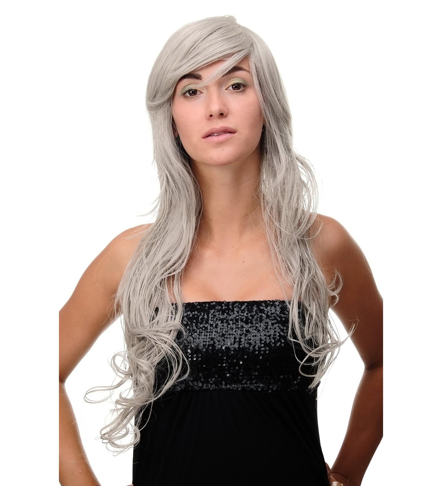 Ladies WIG ME UP - Grey Silver Black Mix Wavy Very Long Wig 70 cm - Curly Style for International Shipping - Buy Online on SooperMarket.com