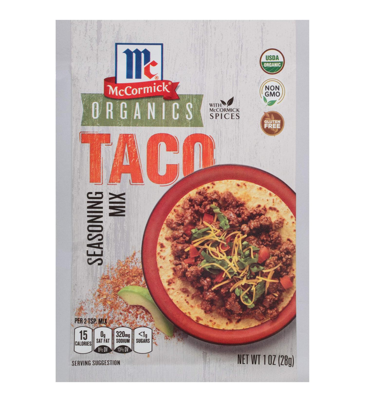 Buy McCormick Organic Taco Seasoning Mix 1 oz - Authentic Flavor for Tacos - Buy Online on SooperMarket.com