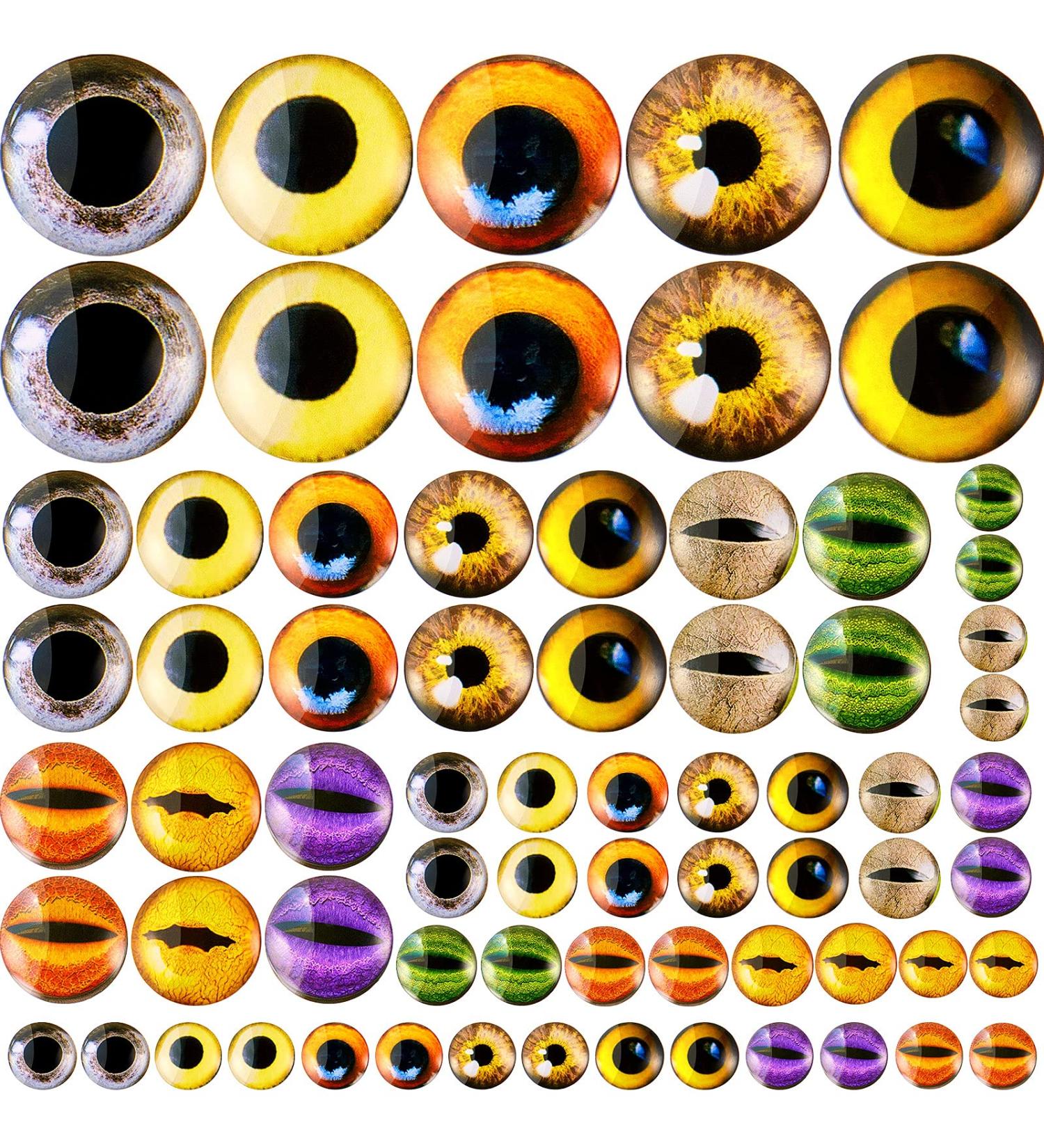 70 Pcs Large Animal Glass Eye Cabochons - Mixed Sizes Dragon Eyes for DIY Jewelry Making (Novel Style) - Buy Online on SooperMarket.com