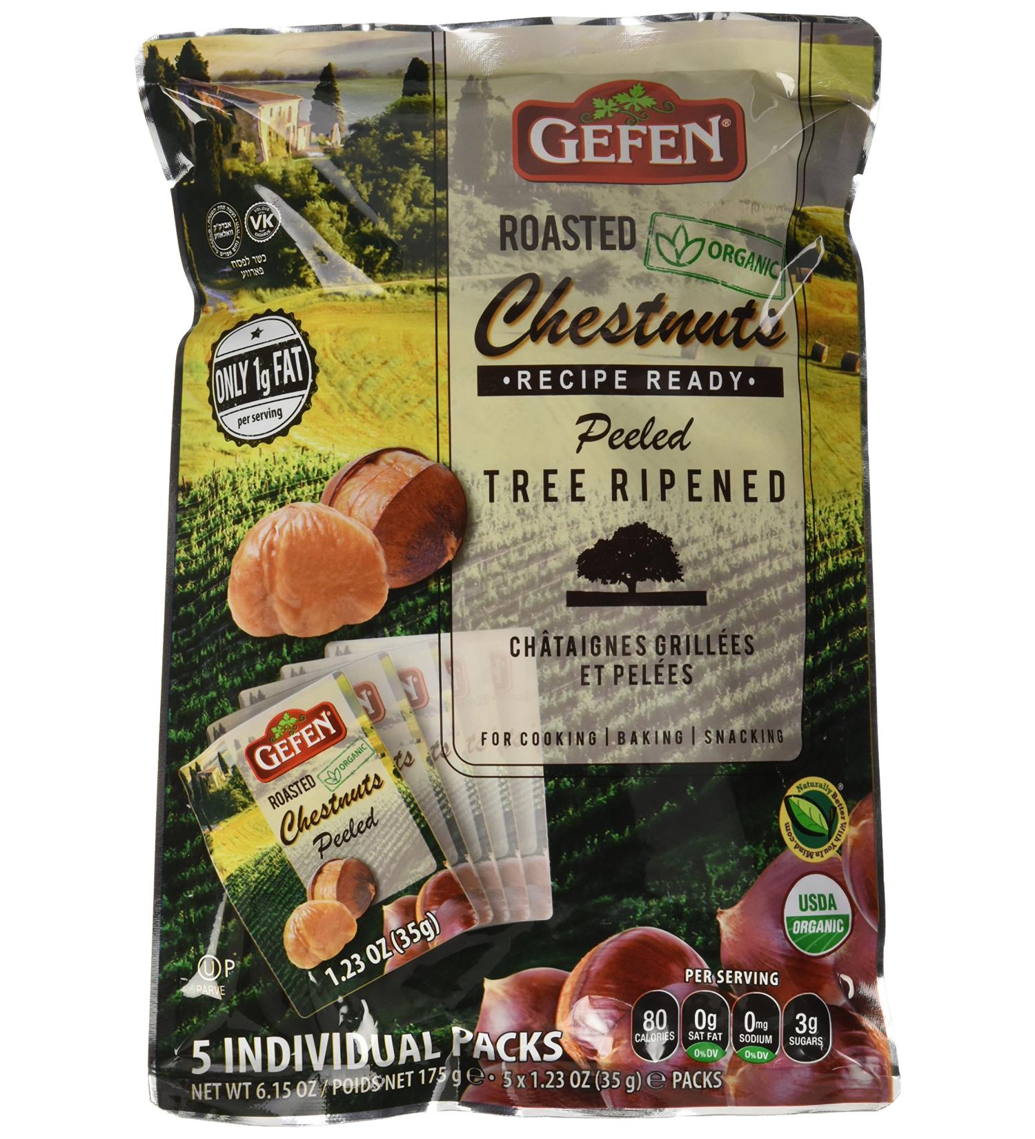 Gefen "Grab N' Go" Whole Roasted Peeled Chestnuts 1.23 oz Bags 5 Count - Buy Online on SooperMarket.com