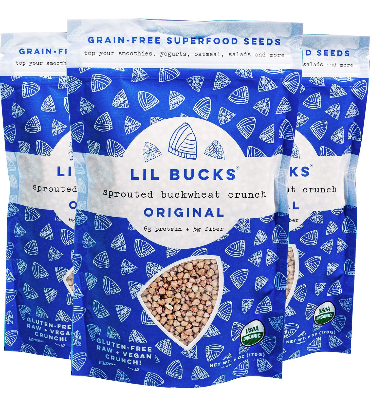 Lil Bucks Paleo Cereal - Sprouted Buckwheat Groats Gluten Free Granola 6 oz (Pack of 3) - Buy Online on SooperMarket.com