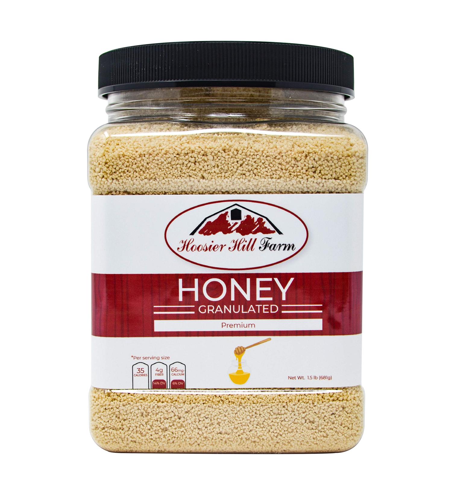 Hoosier Hill Farm Granulated Honey Crystals 1.5 lb - Natural Sweetener for Tea, Baking & Cooking - Buy Online on SooperMarket.com