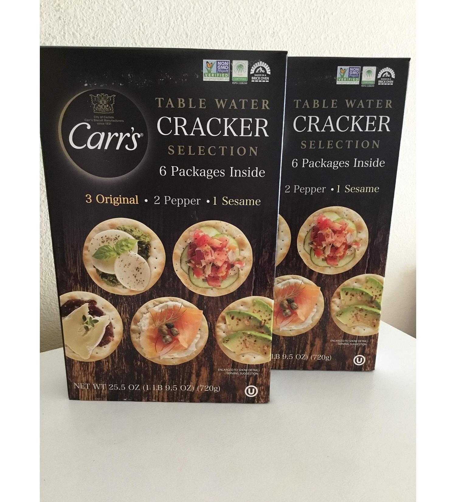 Carrs Table Water Cracker Selection 12 Packs - Original, Pepper, Sesame (2 Boxes) - Buy Online on SooperMarket.com