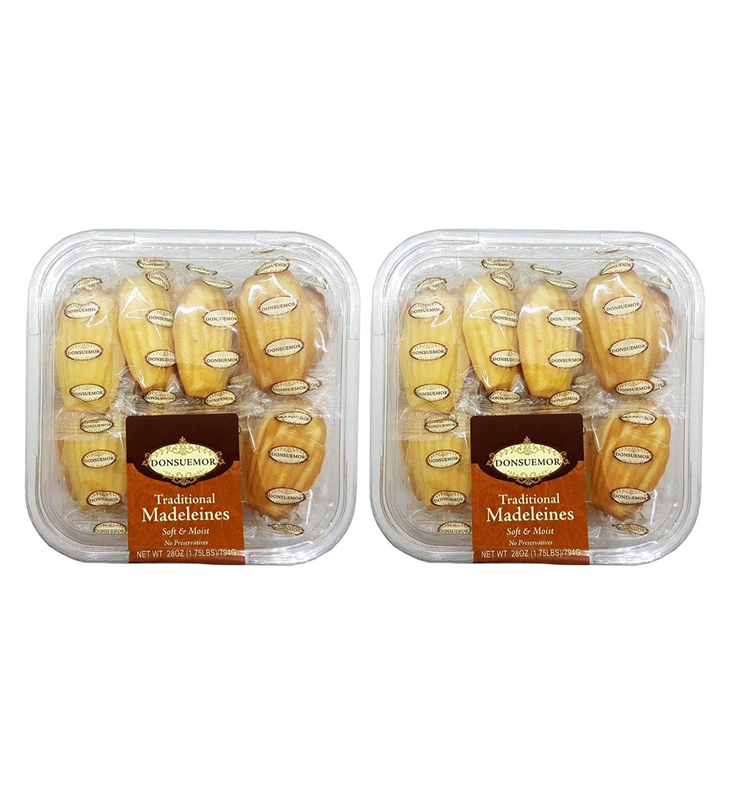 Donsuemor Traditional French Madeleines Individually Wrapped - 28 Oz. Each (Pack of 2)