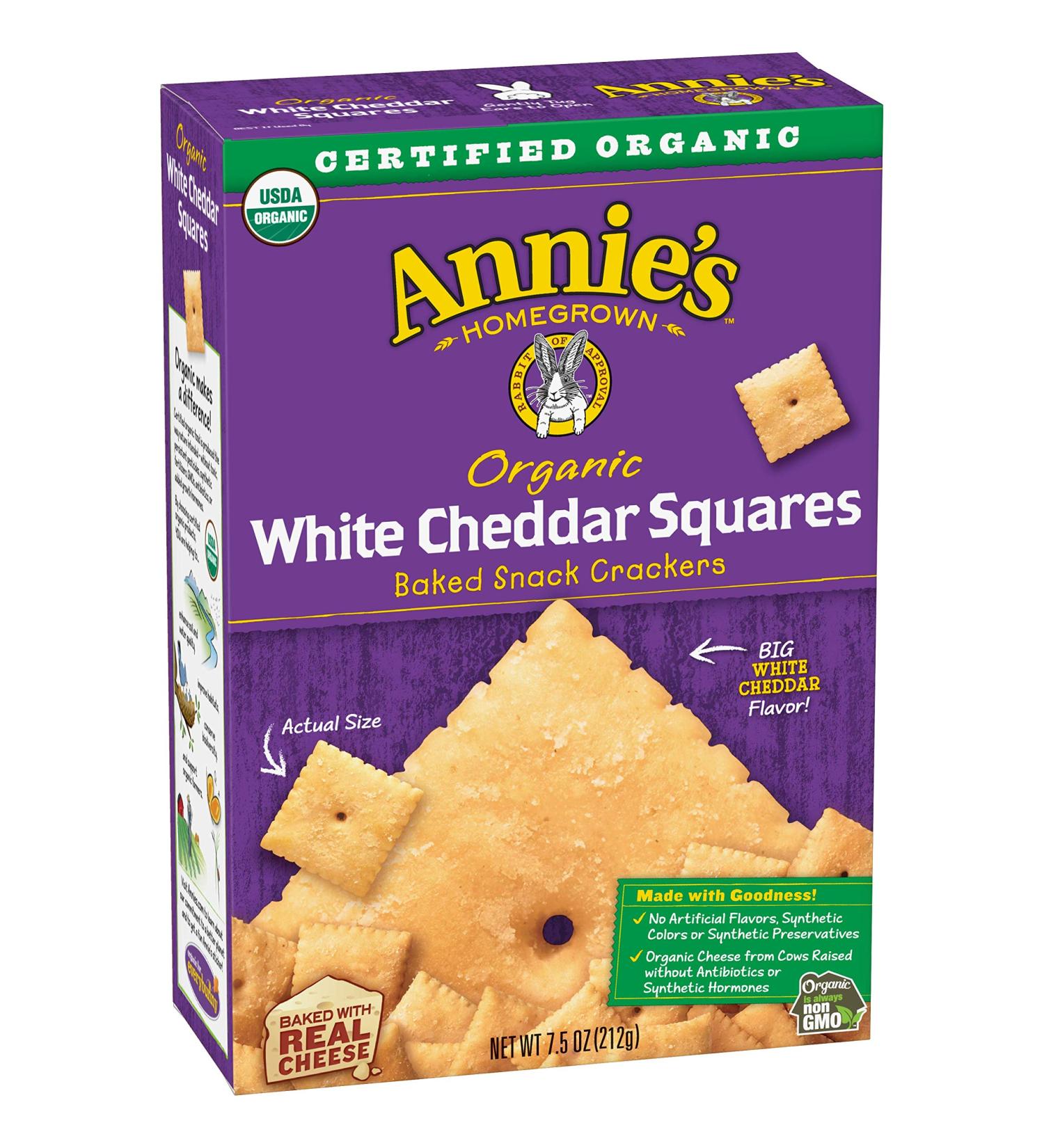 Annie's Organic White Cheddar Squares 7.5 oz - Baked Snack Crackers - Buy Online on SooperMarket.com