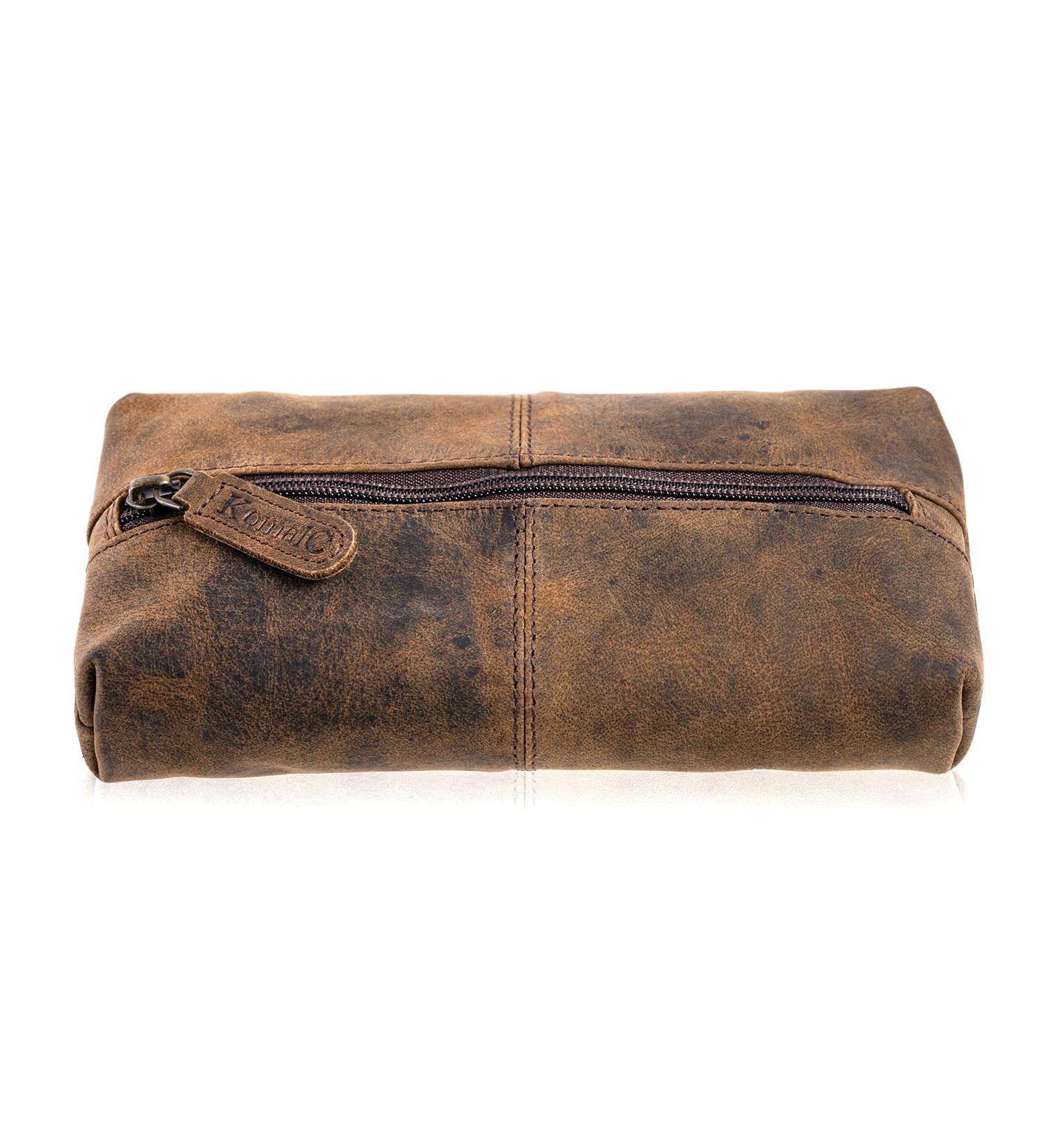 KomalC Leather Zip-Lock Cosmetic Makeup Pouch Bag Pen Pencil Case - SALE | Shop Now! - Buy Online on SooperMarket.com