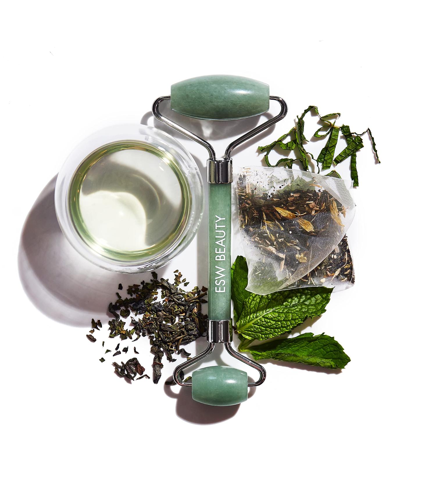 Buy Mint Green Tea Jade Crystal Facial Roller | Best Facial Massage Tool for Radiant Skin - Buy Online on SooperMarket.com