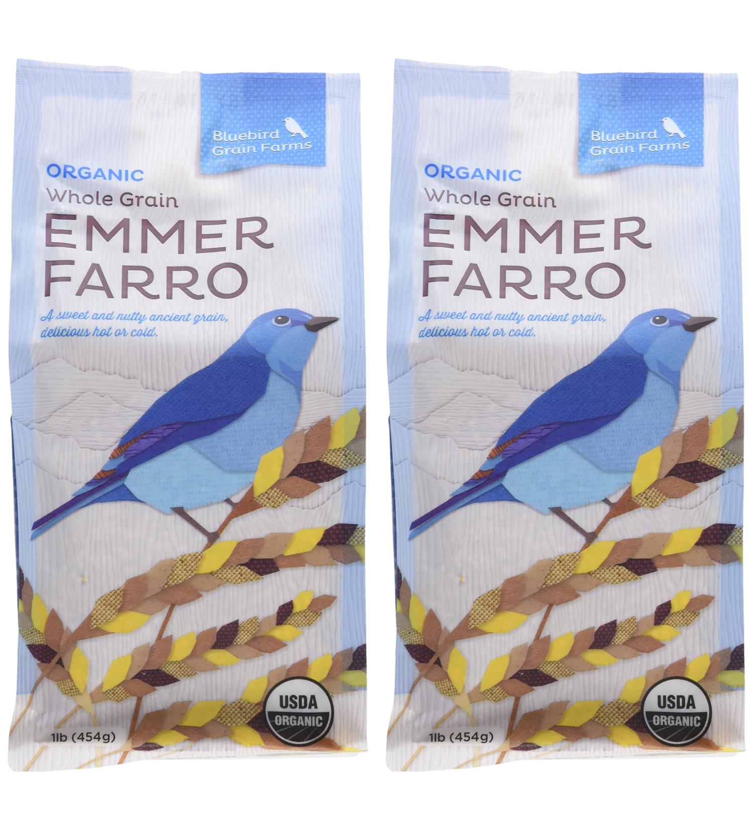 Organic Heirloom Whole Grain Emmer Farro Washington Pack of 2 - 454g (16 oz each) - Buy Online on SooperMarket.com