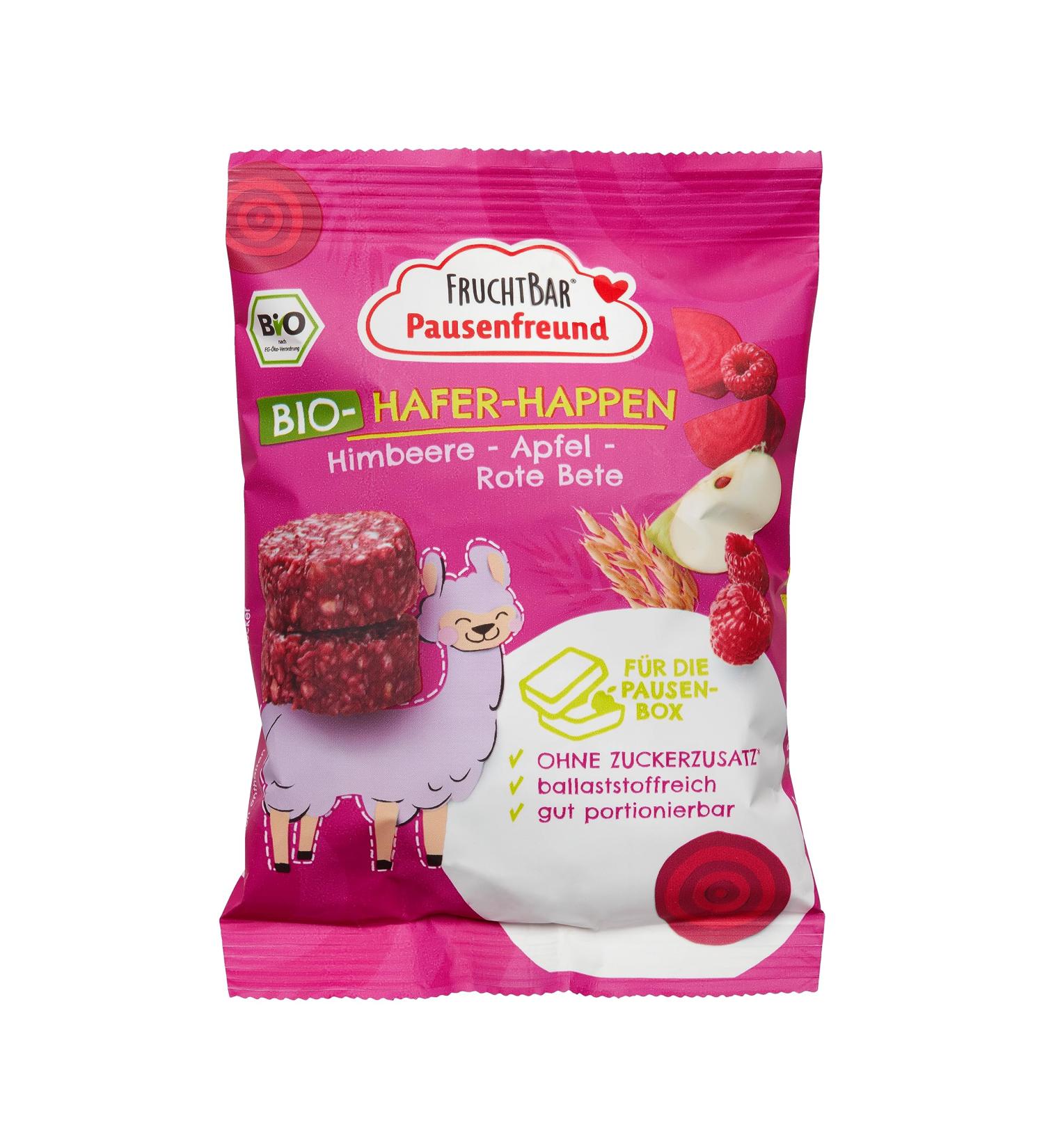 Buy FruchtBar Pausenfreund Organic Oat Snacks - Sugar-Free Raspberry Apple Beetroot for Kids (8x80g) | Healthy Snack for Children 3+ - Buy Online on SooperMarket.com