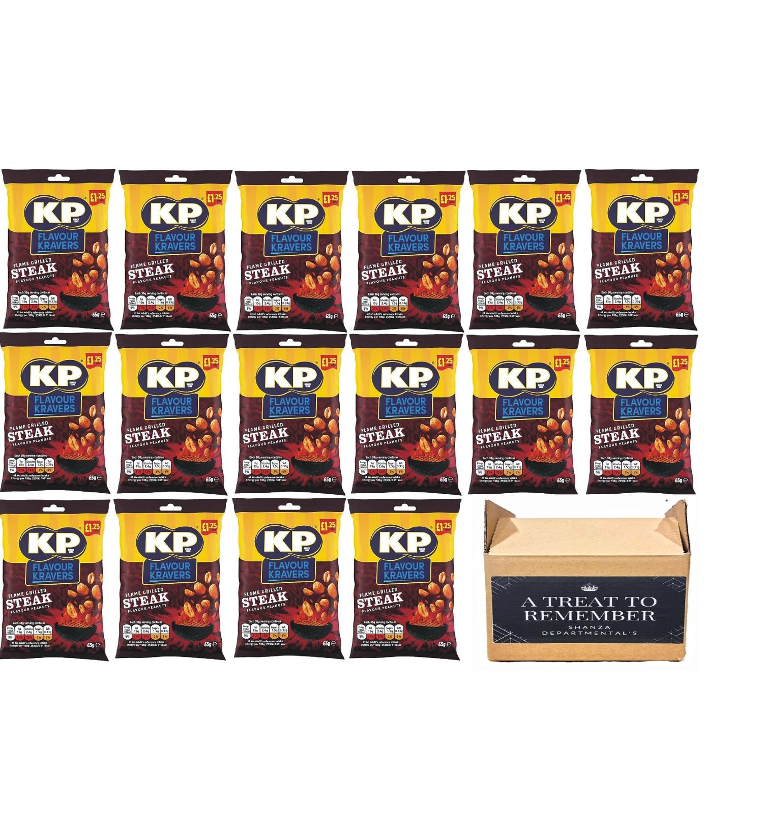 KP Flavour KRAVERS Flame Grilled Steak Peanuts 65G (Pack of 16) | High in Fibre | by SHANZA DEPARTMENTAL'S - Buy Online on SooperMarket.com