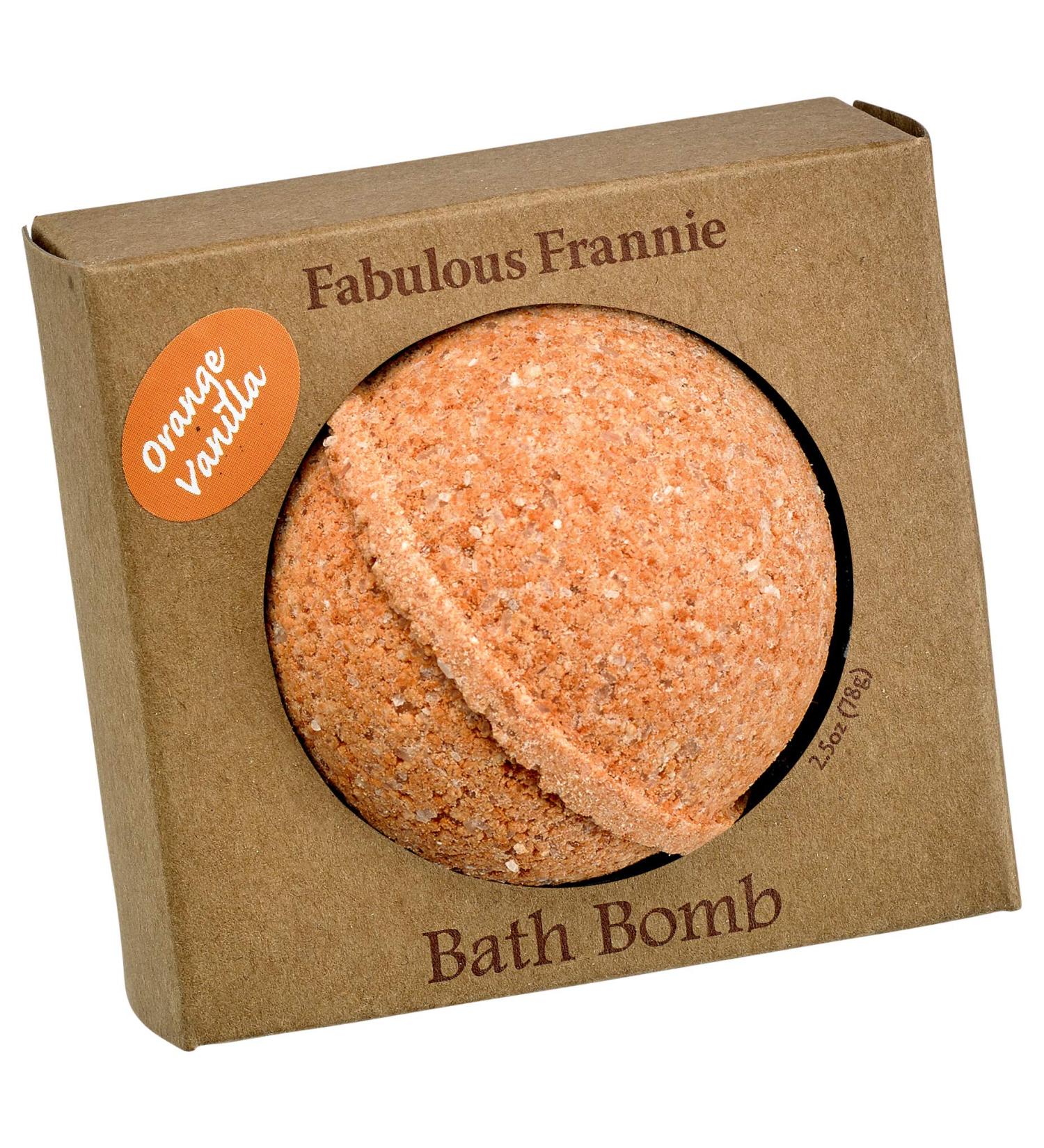 Fabulous Frannie Orange Vanilla Natural  Handmade Bath Bomb Set  Rich in Essential Oil  Mineral Salt  Coconut Oil  Witch Hazel  Fizzies to Moisturize Skin 2.5oz
