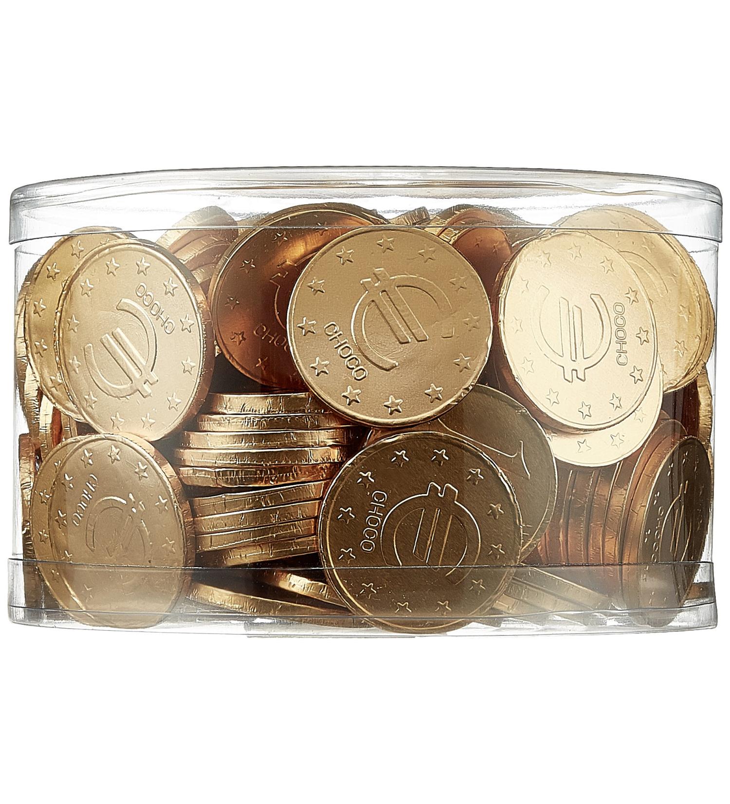 Theobroma Goldgeld Chocolate Euros - 1kg Tin of Loose Chocolate Coins | International Shipping Available - Buy Online on SooperMarket.com