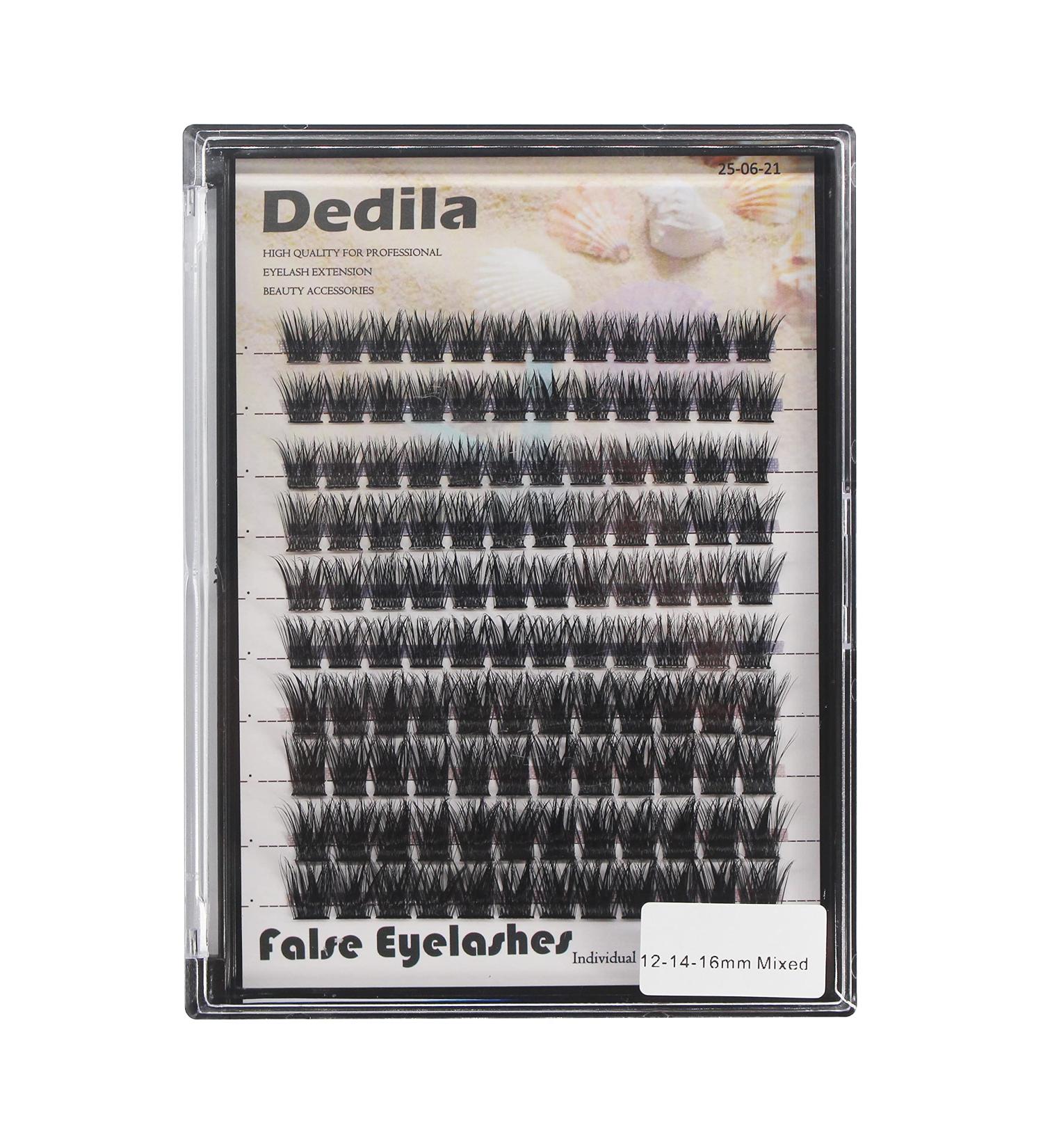 Dedila 120 Pcs Handmade D Curl Mixed Eyelash Extensions 10-12-14-16mm/12-14-16mm/14-16-18mm - Soft, Lightweight, Wide Stem Individual False Lashes: Mixed 12-14-16mm - Buy Online on SooperMarket.com