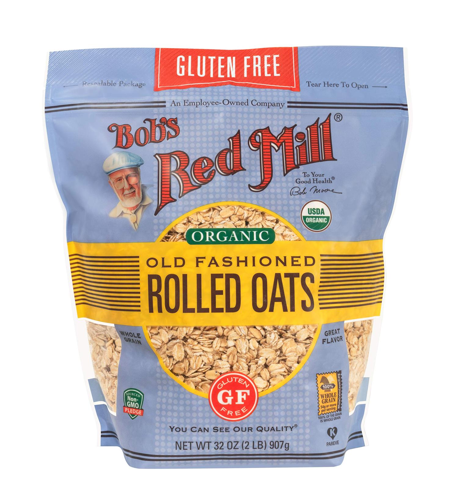 Bob's Red Mill Gluten Free Organic Old Fashioned Rolled Oats - 2 lb Pack - Premium Quality Oats - Buy Online on SooperMarket.com