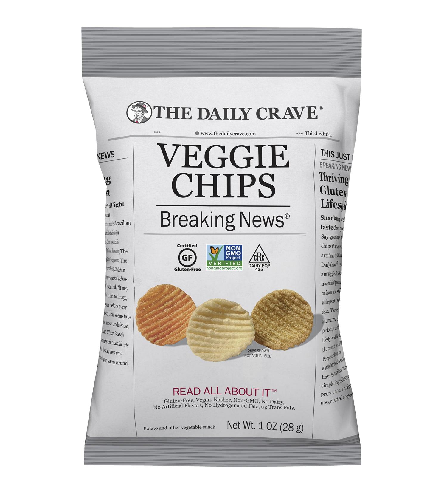The Daily Crave Veggie Chips 1 oz (Pack of 24) - Kosher, Crunchy, Vegan Veggie Crisps - Buy Online on SooperMarket.com