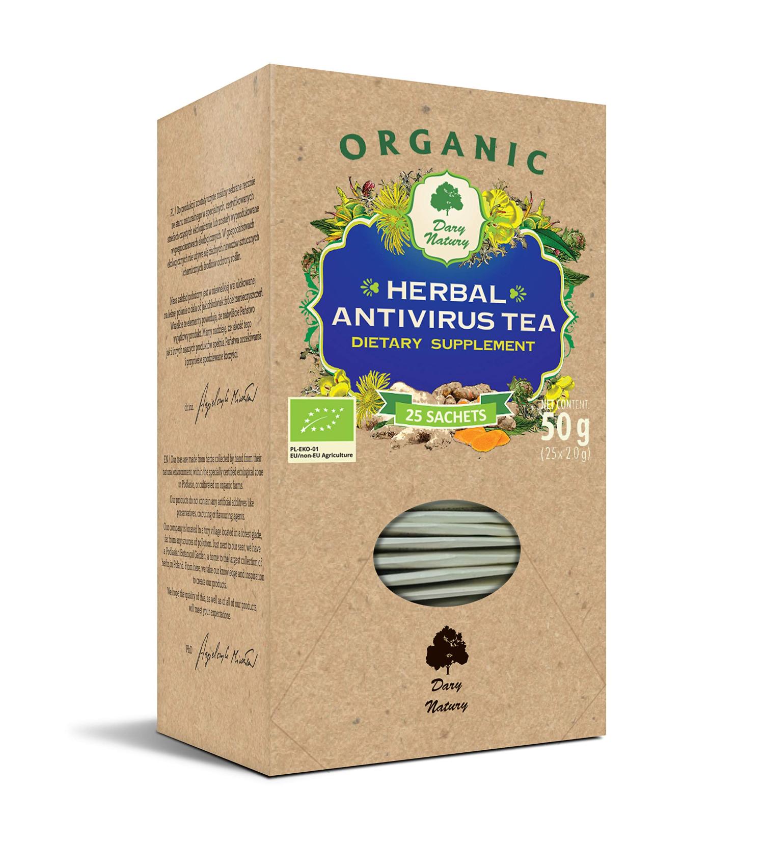 Organic Herbal tea Antivirus Tea bags 25x2g Organic Farming Product with Elecampane root ginger turmeric iceland lichen Body Regeneration Boost Immune System Natural Detox - Buy Online on SooperMarket.com
