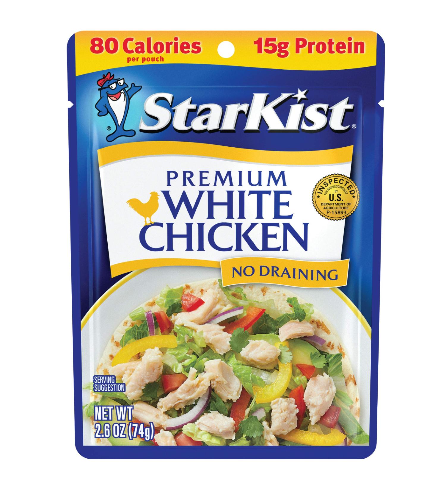 StarKist Premium White Chicken 2.6 oz Pouch (Pack of 12) - Premium Quality, Convenient Pack of 12 Pouches - Buy Online on SooperMarket.com