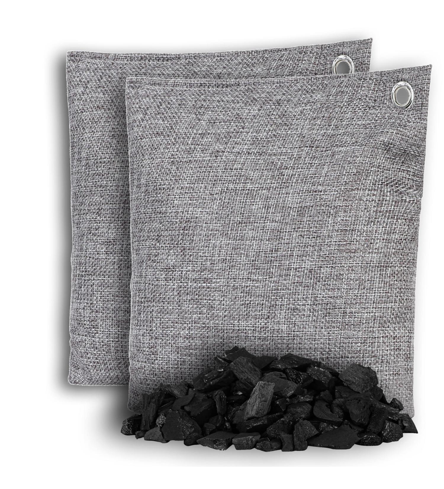 2 Pack 500g Extra Large Bamboo Charcoal Air Purifying Bags - Natural Eco Friendly Odor Eliminator and Moisture Absorber for Car, Closet, and Room | Olivia & Aiden - Buy Online on SooperMarket.com