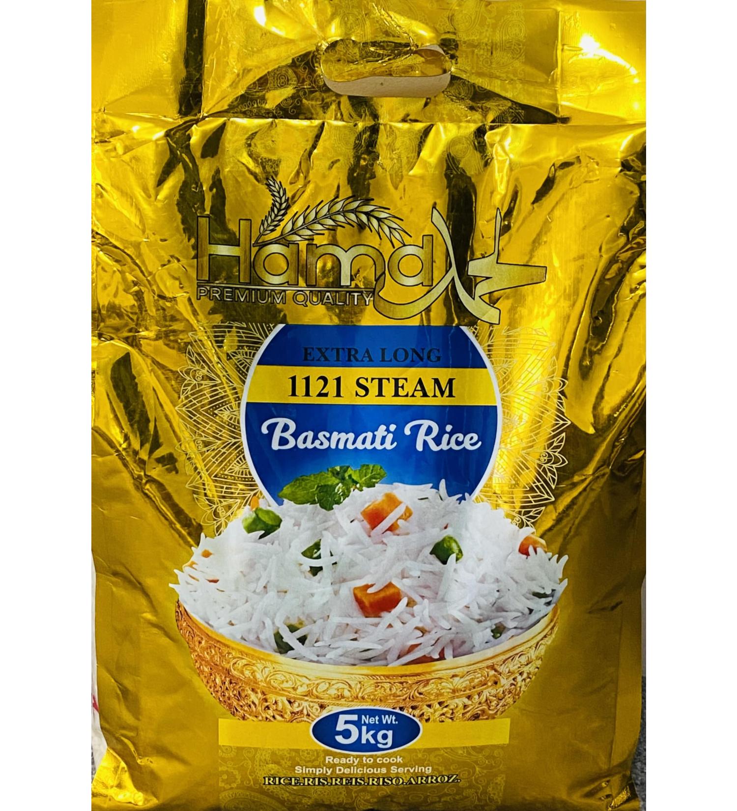 Hamd Premium Quality Extra Long Pure Basmati Rice | World's Finest Grains | 1121 Kainat | 10 Kg - Buy Online on SooperMarket.com