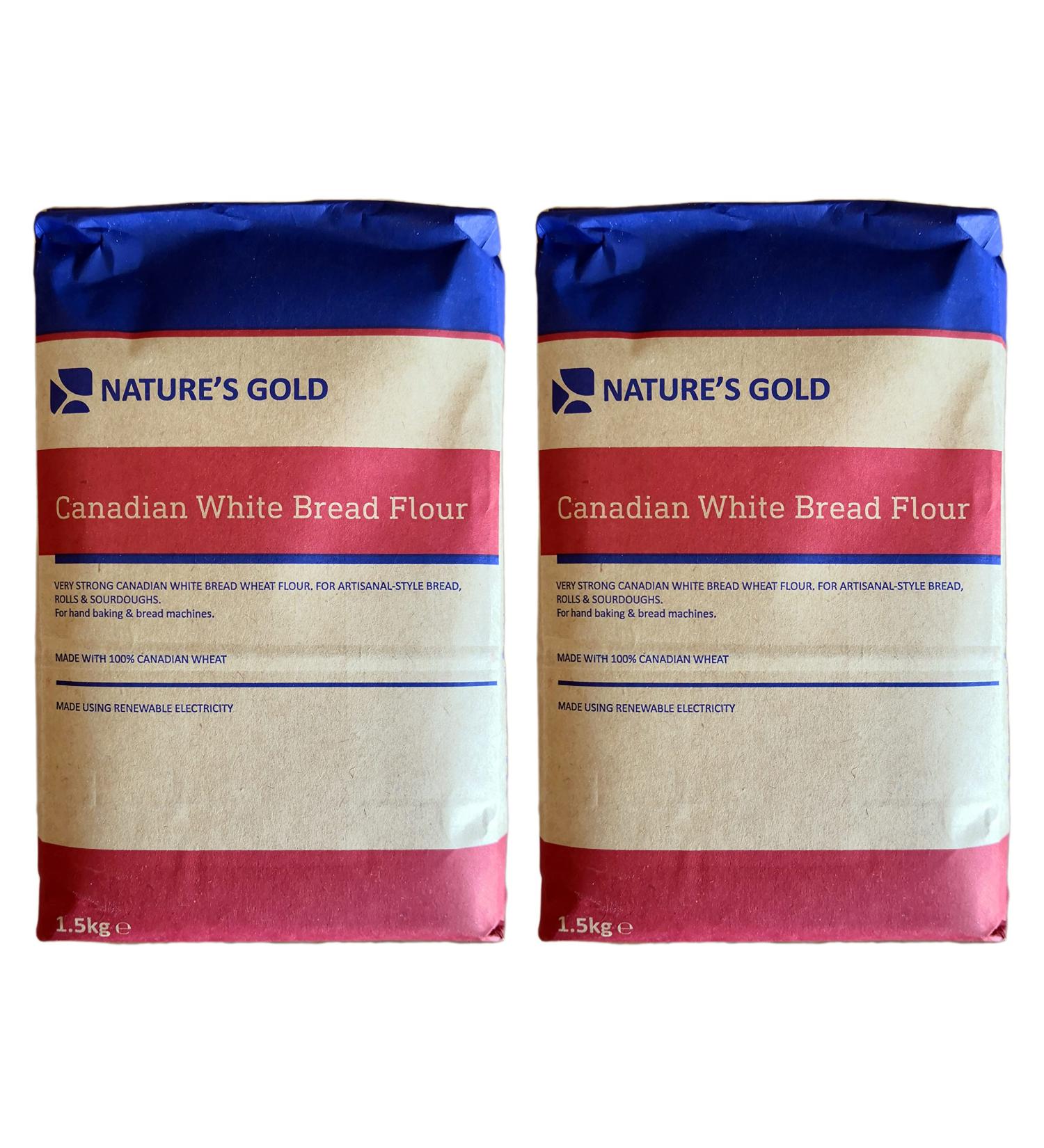 Nature's Gold 100% Very Strong Canadian White Bread Flour 1.5kg (Pack of 2) - Buy Online on SooperMarket.com