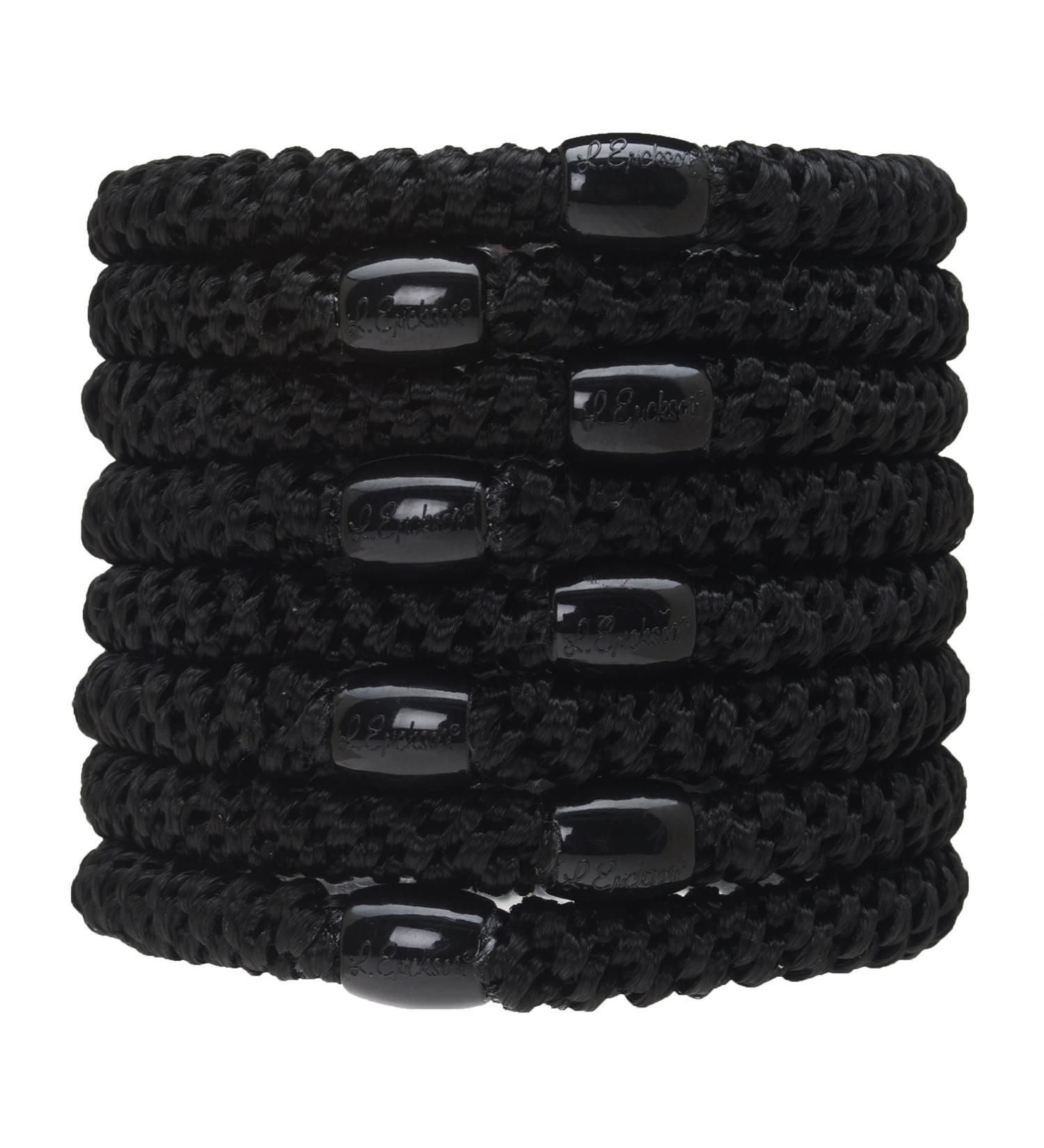 L. Erickson Grab & Go Ponytail Holders Black - Set of 8 | Gentle Hold & Exceptionally Secure - Buy Online on SooperMarket.com
