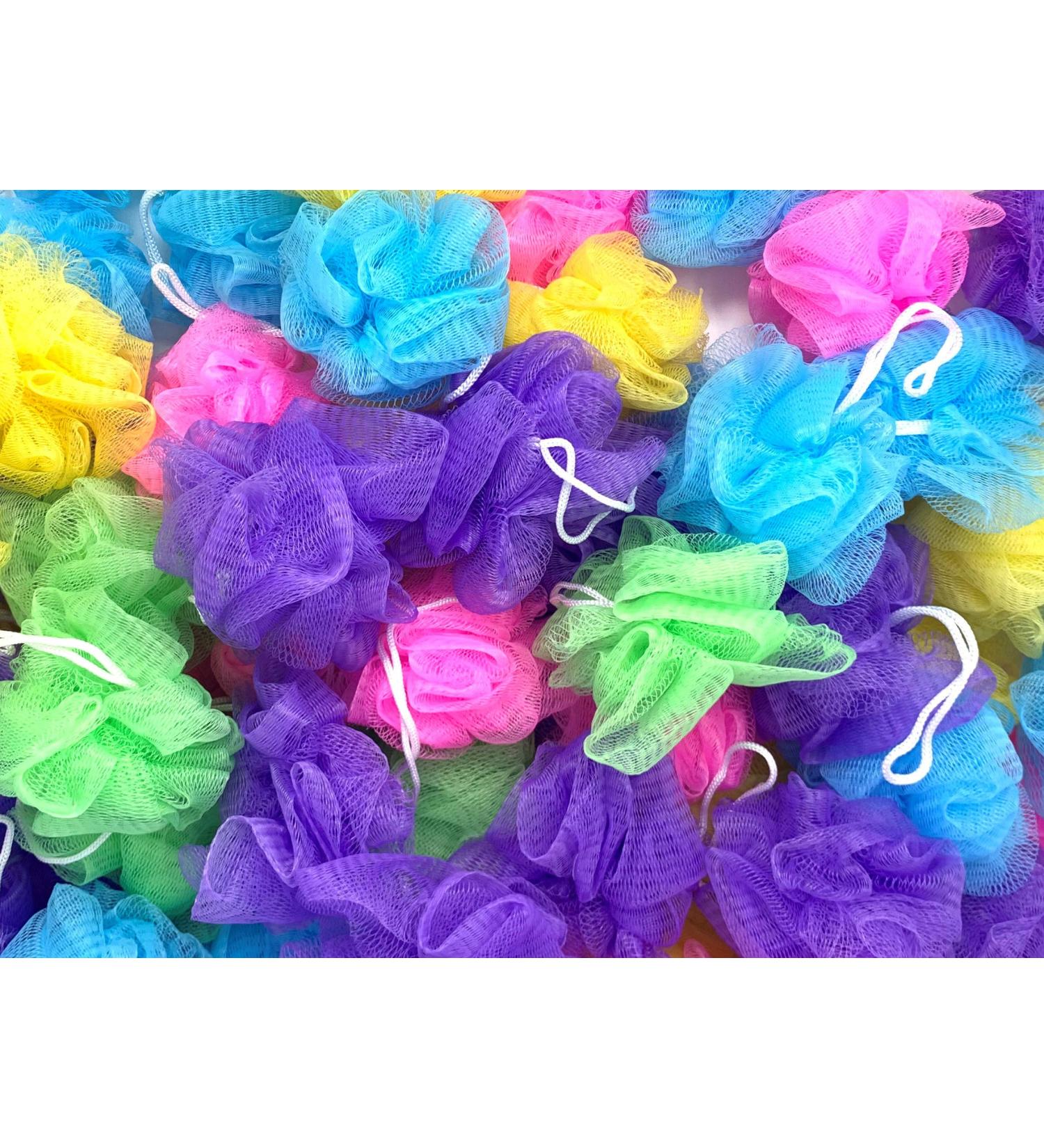 Loofah Lord 30 Mini Full Bodied Quality Bath or Shower Sponge Loofahs Pouf Mesh Assorted Colors Wholesale Bulk Lot Mini Assorted Assorted Colors