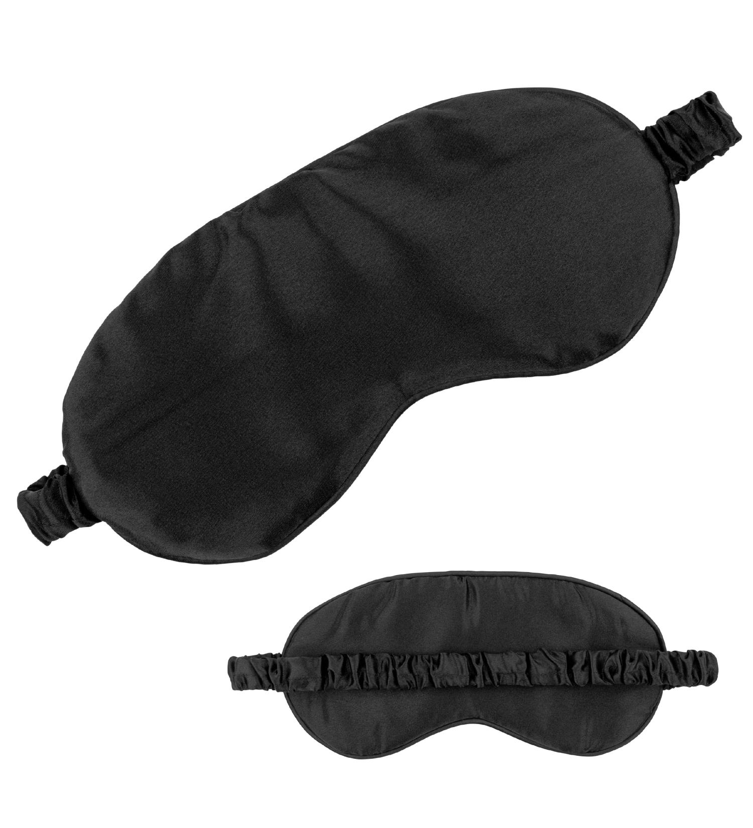 Silk Sleep Mask for Sleeping - Super Soft Mulberry Silk Eye Mask with Elastic Headband for Night Sleeping and Travel - Black - Buy Online on SooperMarket.com