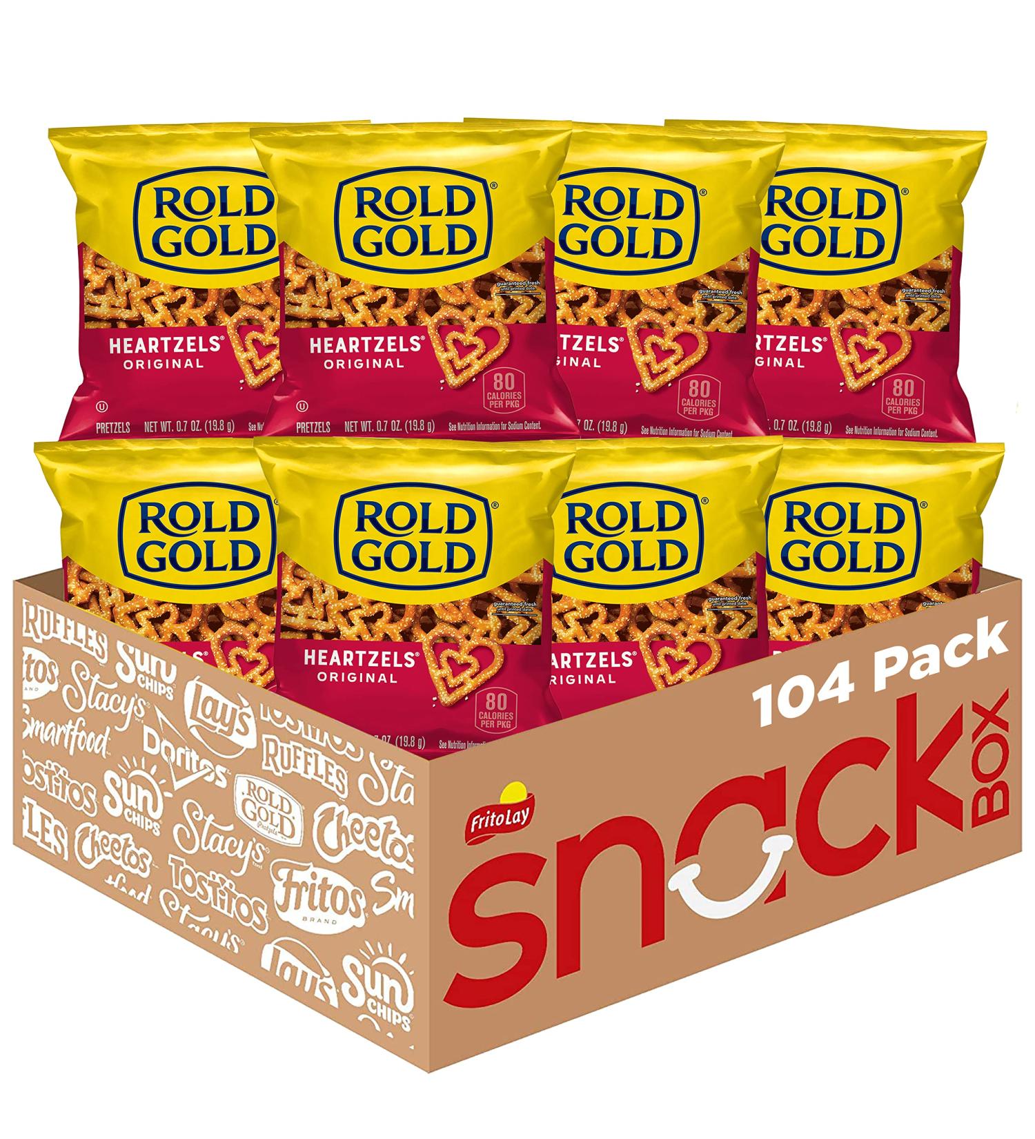 Rold Gold Heartzels Heart-Shaped Pretzels - 0.7oz (Pack of 104) | Delicious Snack Treats - Buy Online on SooperMarket.com