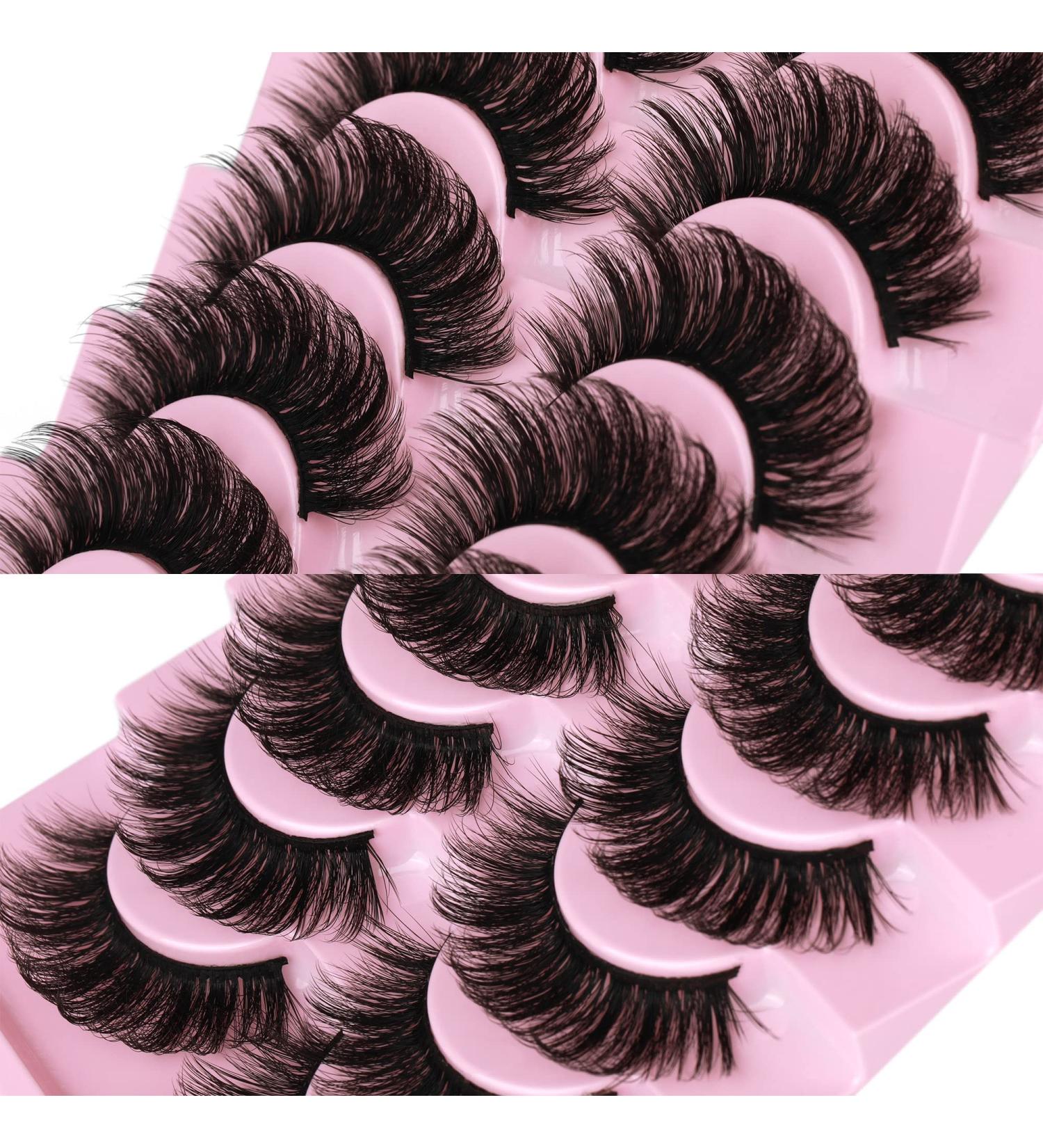 Wiwoseo 3D Faux Mink Eyelashes - 10 Pairs Natural Wispy & Fluffy 17MM Dramatic Effect - Buy Online on SooperMarket.com