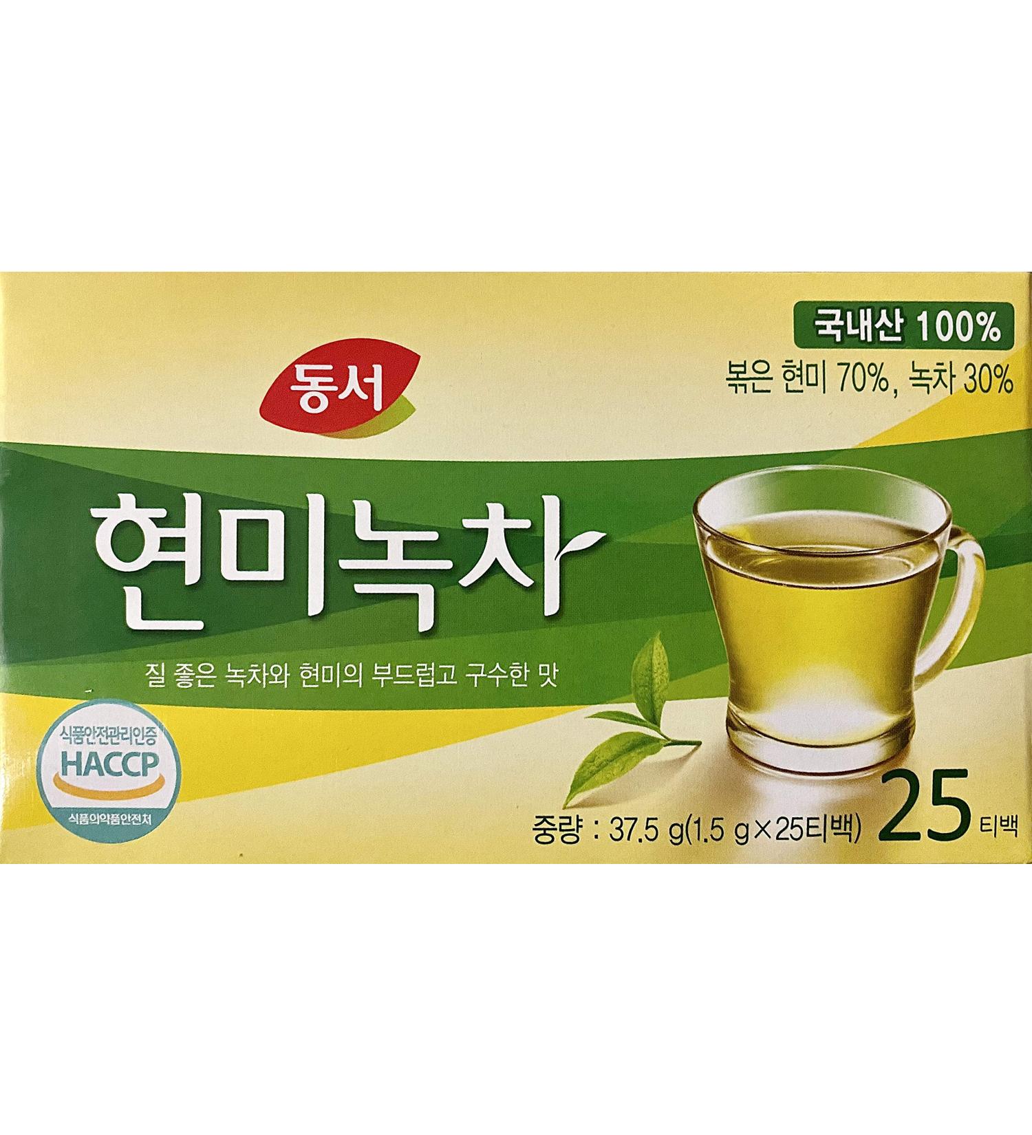 Dongsuh Green Tea with Brown Rice (1.5g x 2.5 Tea Bags) 37.5g - Buy Online on SooperMarket.com