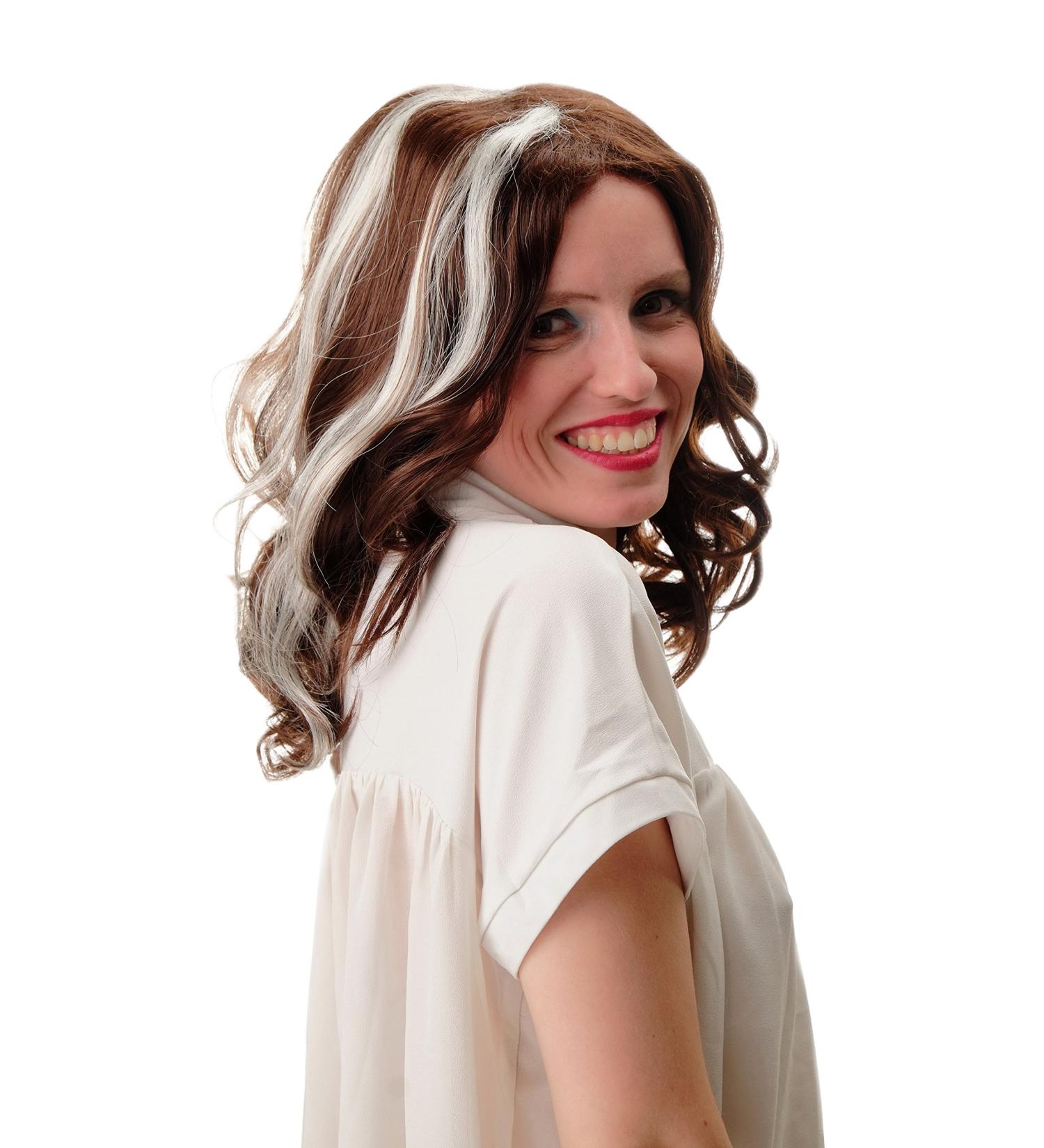 Buy Wig Me Up GFW2469-33 | Extravagant Women's Wavy Shoulder Length Wig in Mahogany Brown & White Blonde | 40 cm Middle Parting | International Shipping - Buy Online on SooperMarket.com