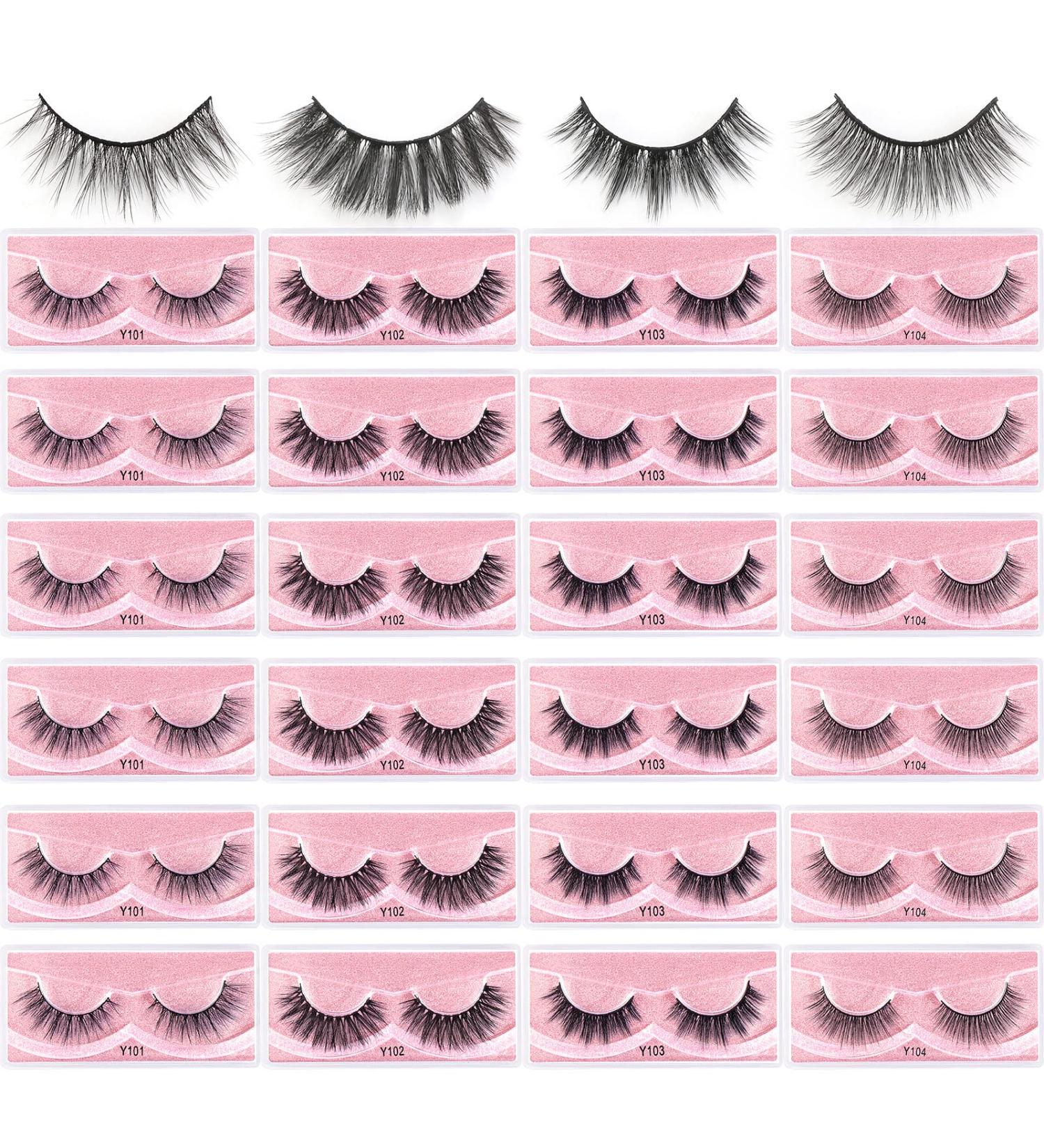MAGEFY 24 Pairs Faux Mink Eyelashes - 4 Styles Natural & Dramatic False Lashes Pack for Women - Buy Online on SooperMarket.com