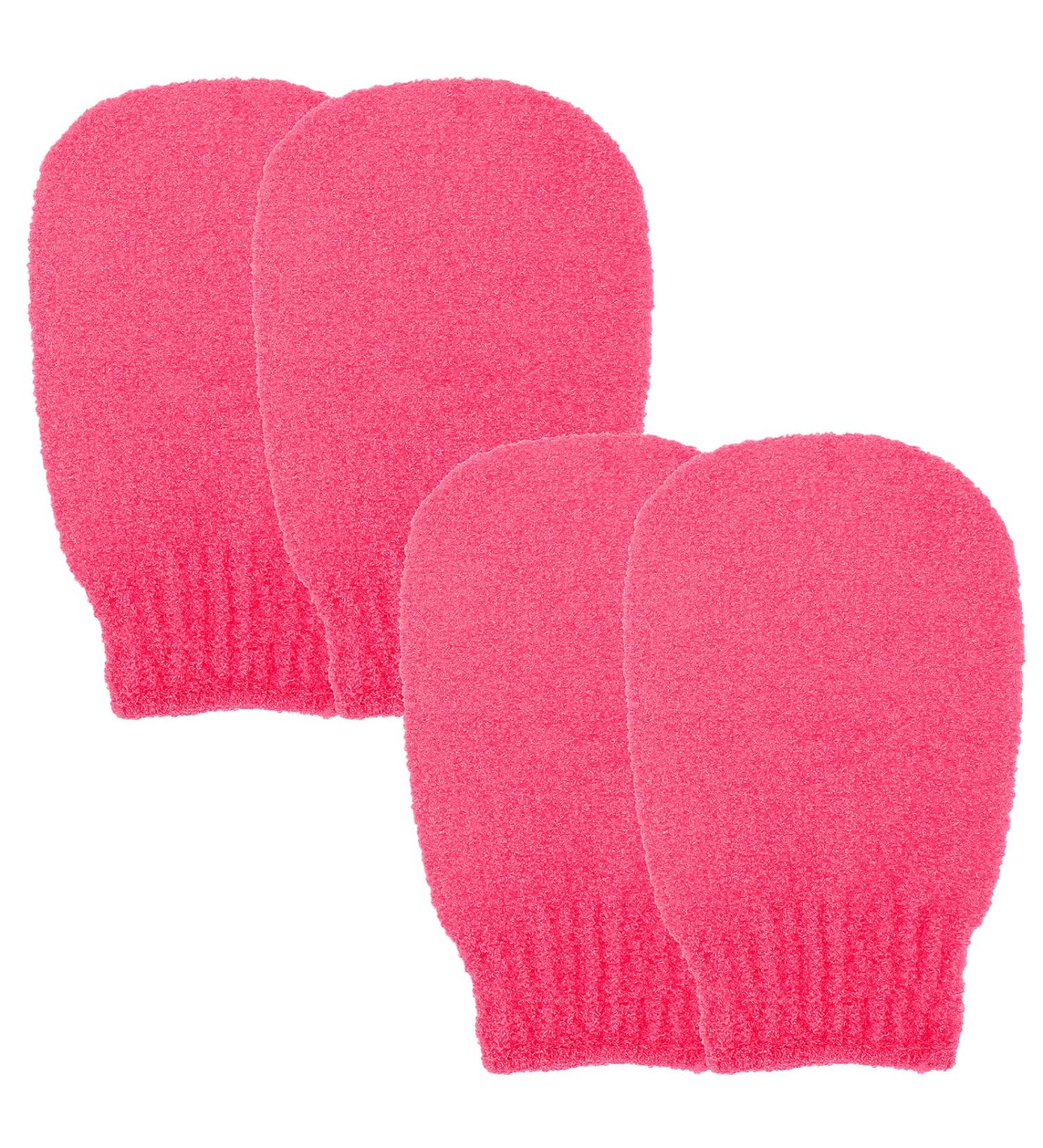 Sibba 2 Pairs Exfoliating Gloves for Body Scrubbing and Tan Removal - Red Exfoliating Mitt for Shower Bath - Effective for Dead Skin and Keratosis Pilaris - Buy Online on SooperMarket.com