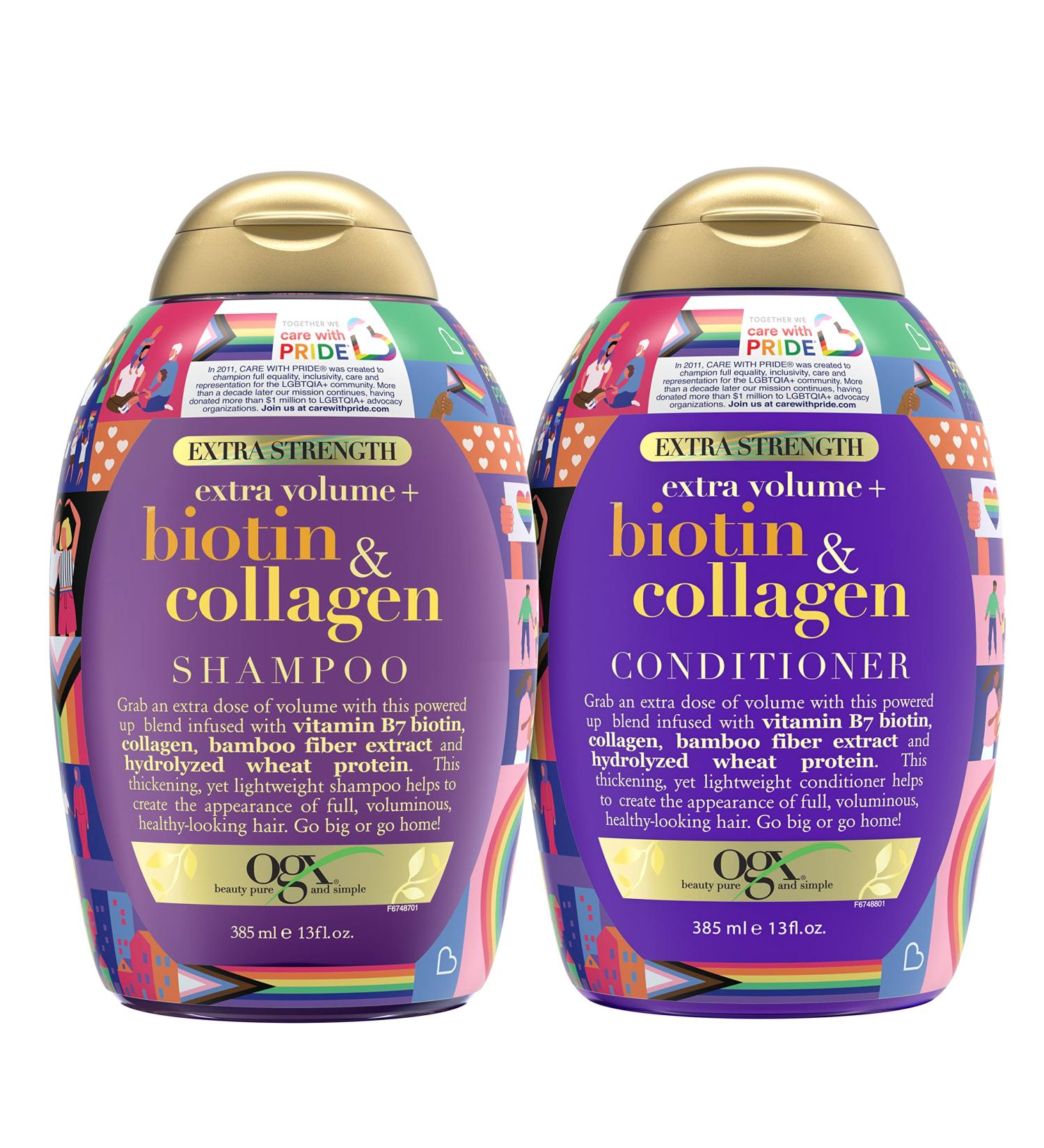 OGX Thick & Full Biotin & Collagen Shampoo + Conditioner Set - Extra Strength Volumizing Formula for Fine Hair - 13 fl oz (Pack of 2) - Buy Online on SooperMarket.com
