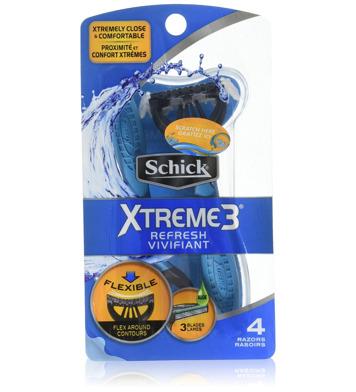 Schick Xtreme 3 Refresh Disposable Razor with Scented Handle 4 Count (Pack of 2)
