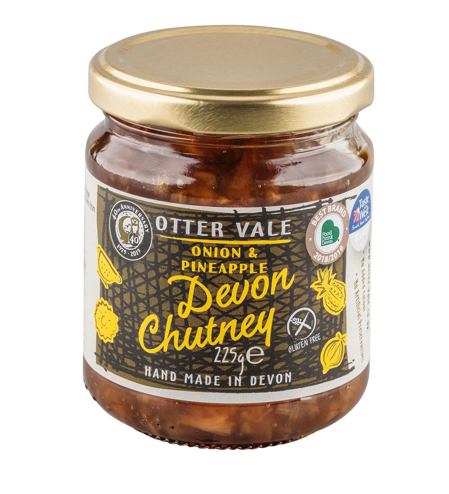 Otter Vale Devon Onion & Pineapple Chutney - Handmade Sweet & Tangy Mix | Gluten-Free | 225g Glass Jar - Buy Online on SooperMarket.com