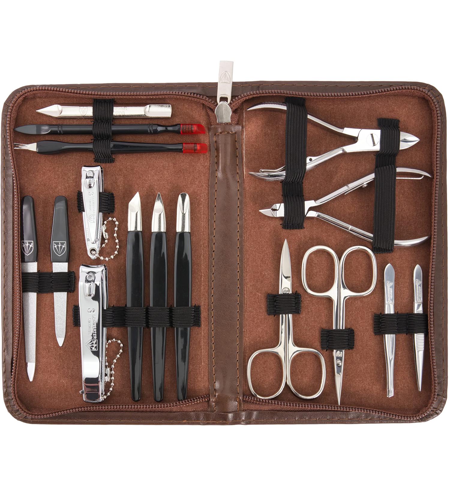 3 Swords Germany 16-Piece Manicure-Pedicure Nail Care Set - Brand Quality Since 1927 | Brown - Buy Online on SooperMarket.com
