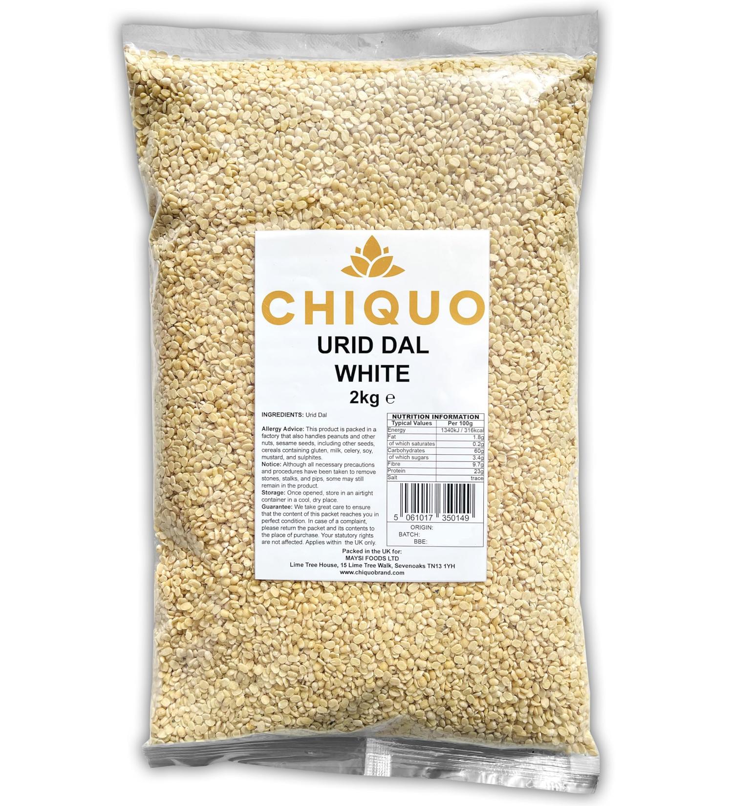 Chiquo Urid Dal White - 2kg | Split Matpe Beans | Protein Rich - Buy Online on SooperMarket.com