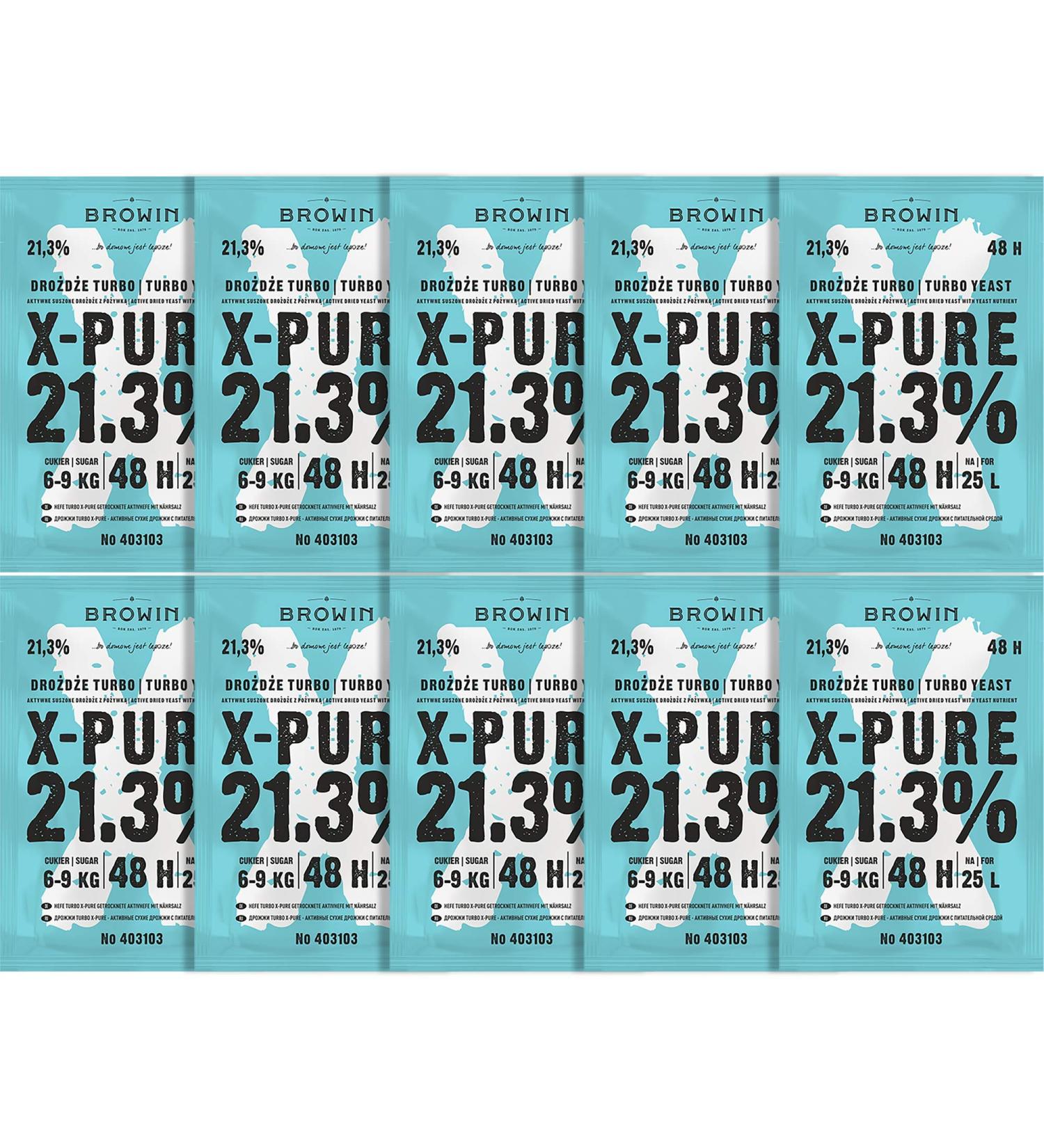 10x Turbo Yeast X-Pure - High Quality Fermentation Yeast for Up to 21.3% Alcohol in 48 Hours | 135g - Fast International Shipping - Buy Online on SooperMarket.com