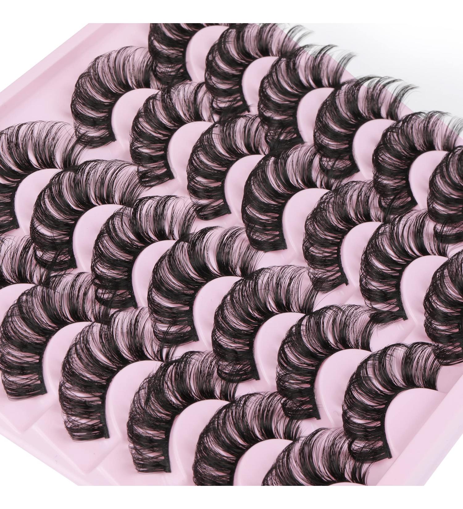 Wiwoseo 20MM Russian Strip Lashes - D Curly Natural Faux Mink Eyelashes (14 Pairs) - Buy Online on SooperMarket.com