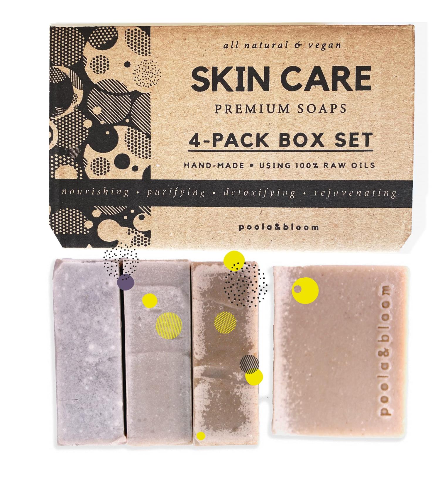Fixed Shower Gel for Men - 4 Pack Natural Soaps with Dead Sea Mud & Green Tonerde | Bath & Body Essentials - Buy Online on SooperMarket.com